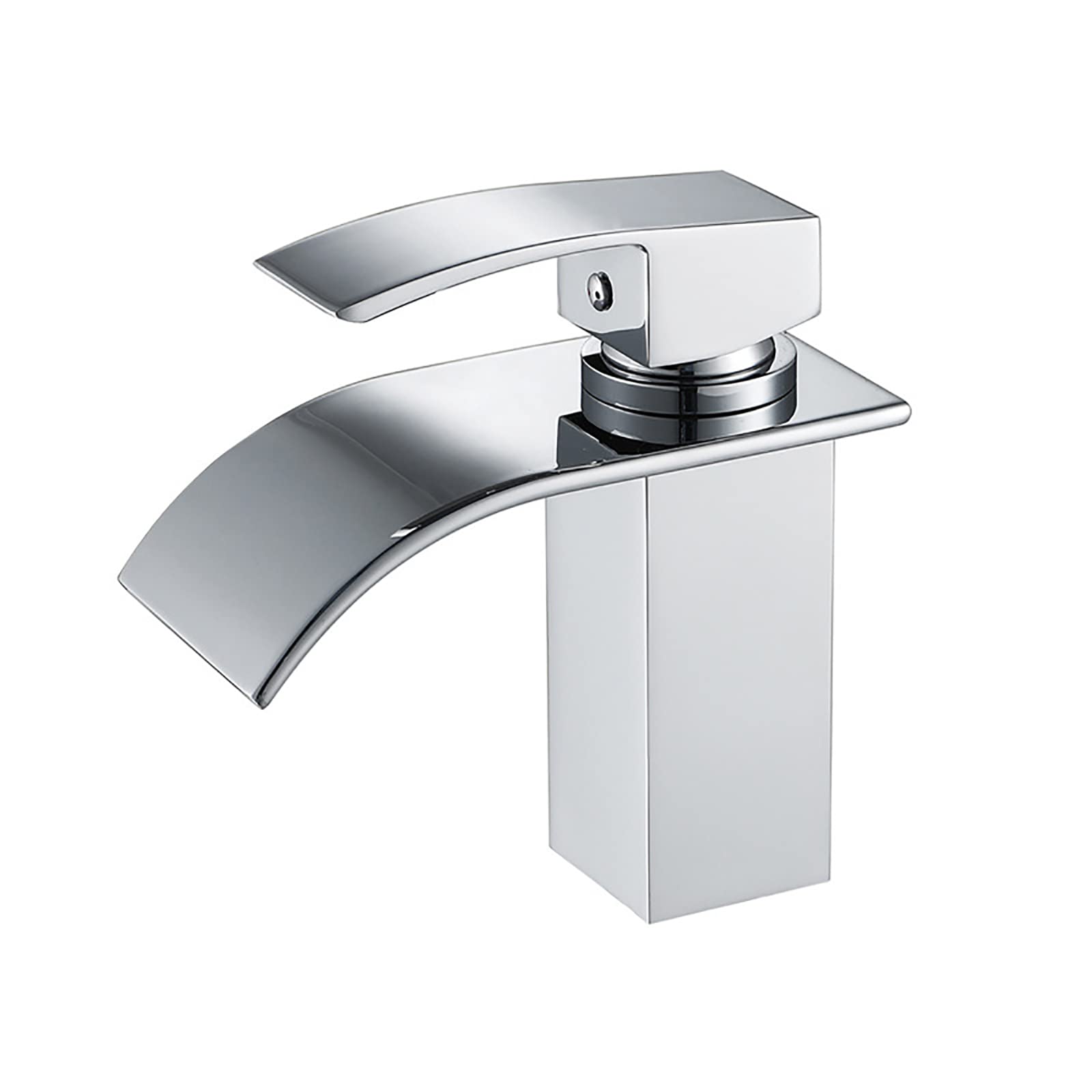 Chrome Plated Single Hole Bathroom Sink Faucet - Waterfall Basin Mixer Tap with Single Handle, Hot & Cold Water Brass Lavatory Faucet for Vessel Sinks - Perfect for Modern Bathroom & Powder Room Upgrades