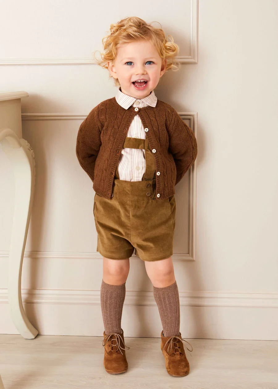 Brown Cable Knit Cardigan for Babies & Toddlers (6 Months to 3 Years) - Cozy Winter Wear for Playdates & Family Outings