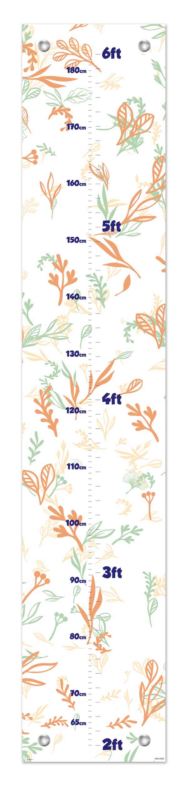 Kids Growth Chart with Plants & Leaves Design - Nursery & Children's Bedroom Wall Decor for Tracking Height - Perfect for Baby Rooms, Playrooms & Preschool Classrooms