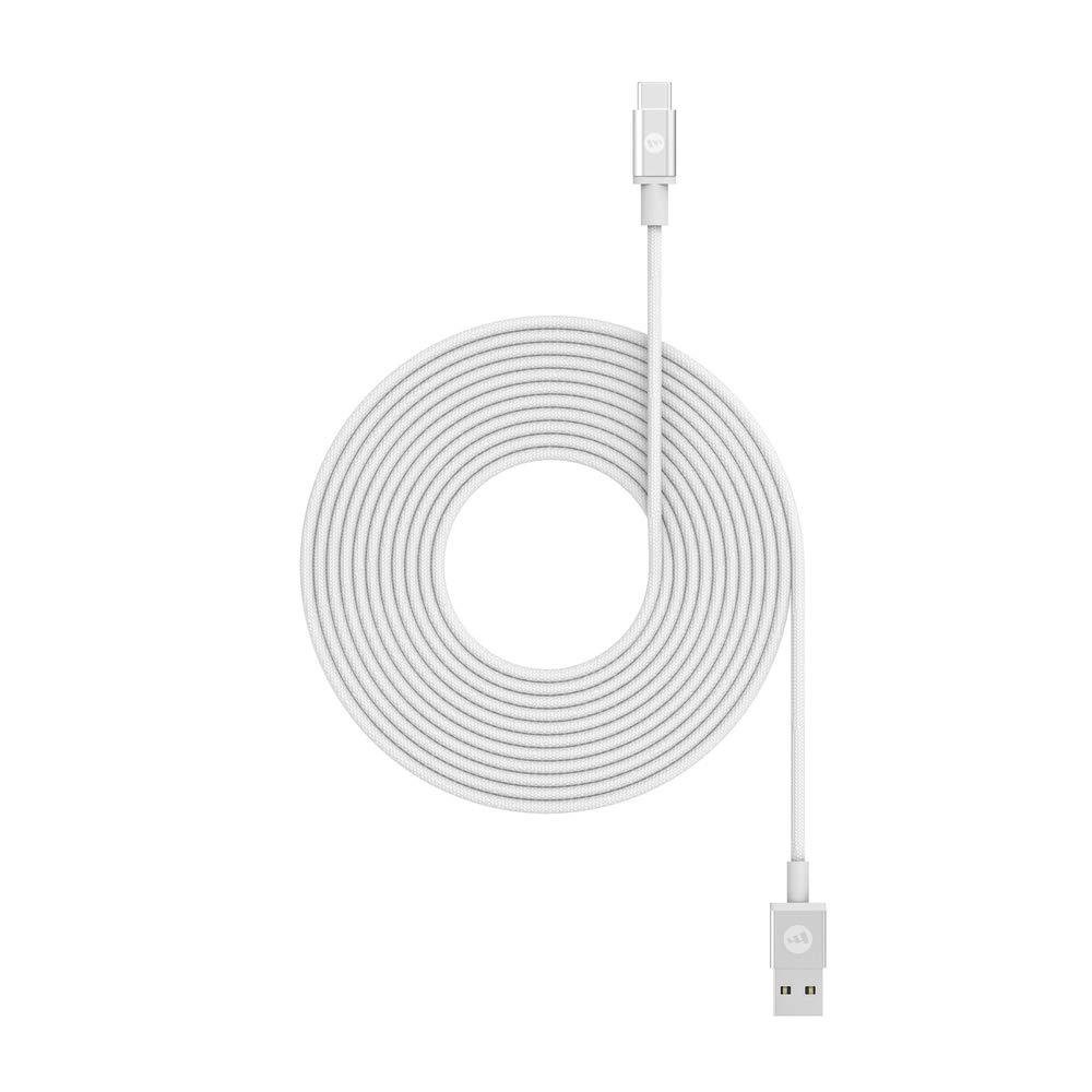 mophie Fast Charge USB-A to USB-C Cable - 3M/9.8ft White Charging Cord for Smartphones, Tablets & Laptops | Home, Office & Travel Use