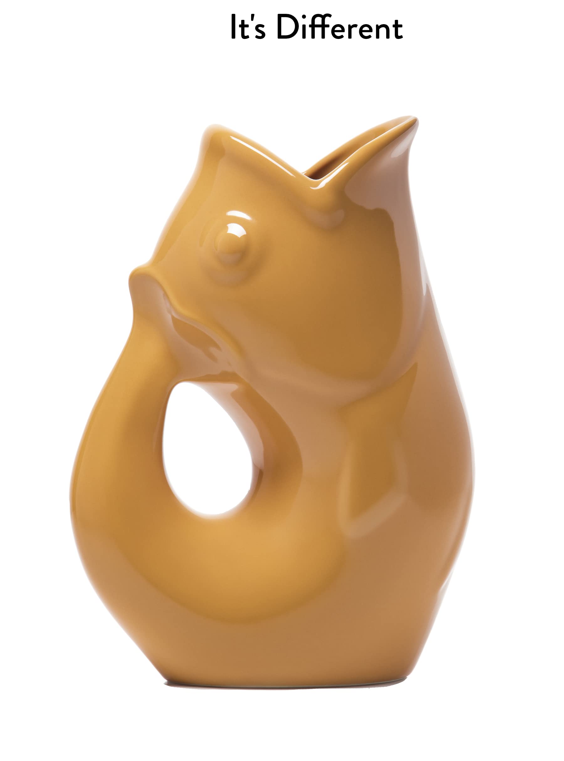 Gurgle Pot Mustard Yellow - Unique Handmade Ceramic Water Pitcher for Home Decor, Kitchen & Garden - Perfect for Entertaining, Gifts & Rustic Farmhouse Style