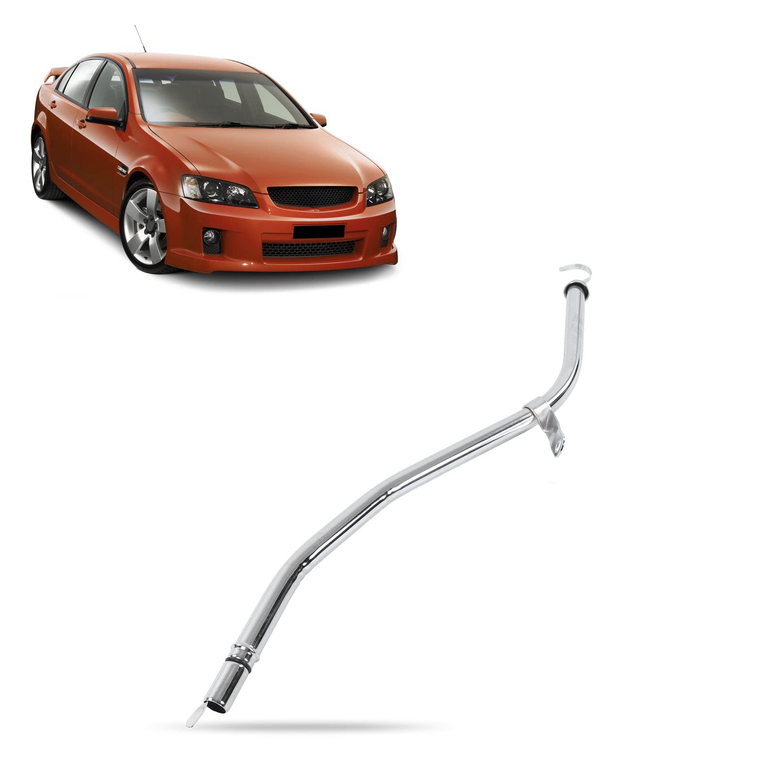 24in Stainless Steel Engine Oil Dipstick Tube for Turbo 400S TH400 Transmission - Chrome Silver Car Accessory | Perfect for Transmission Fluid Checks & Maintenance