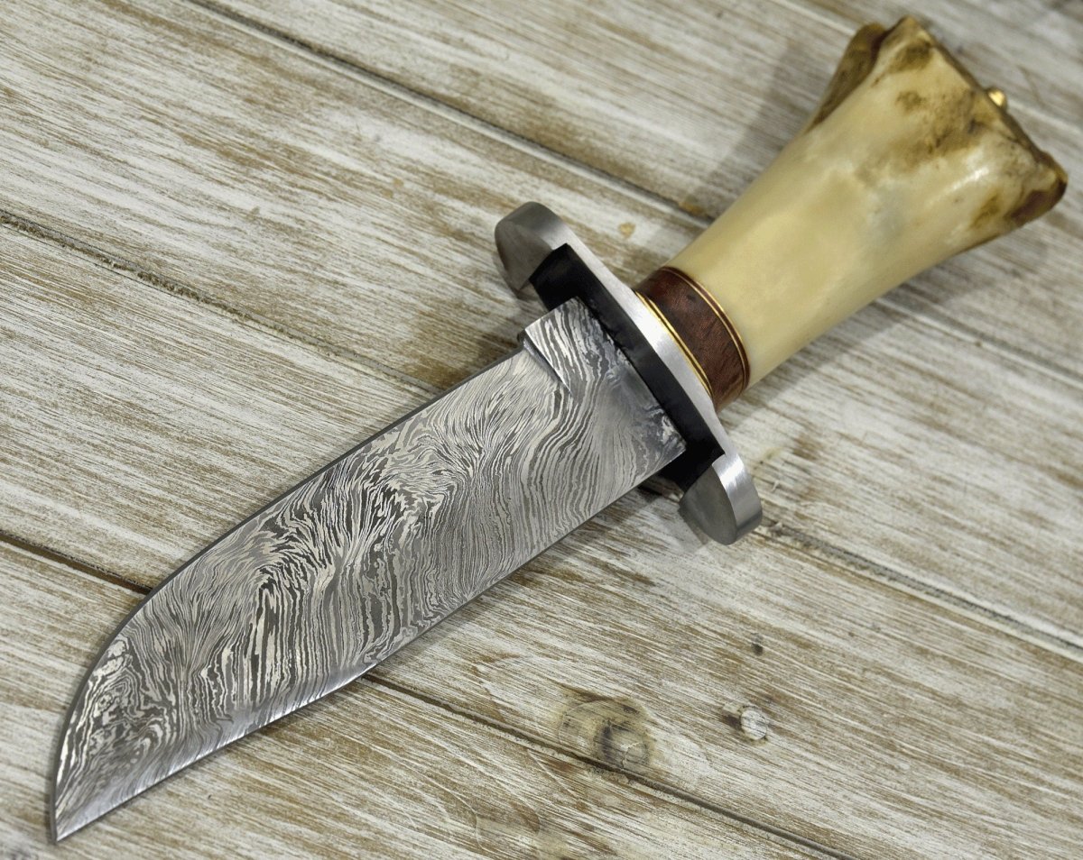 Premium Nirvana Survival Bowie Knife with Genuine Bone Handle - Tactical Outdoor Hunting, Camping & Bushcraft Knife for Wilderness Adventures