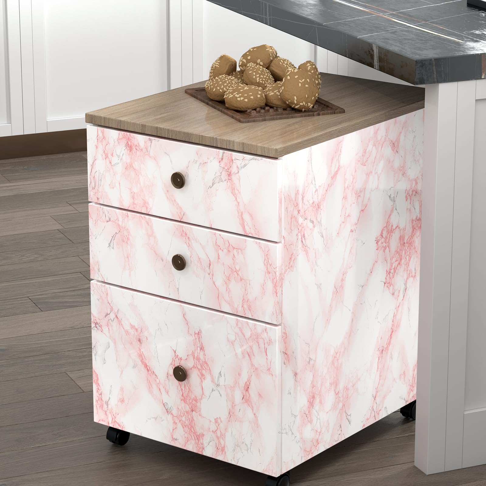 YENHOME Pink Marble Peel and Stick Wallpaper - Waterproof Self-Adhesive Contact Paper (17.7