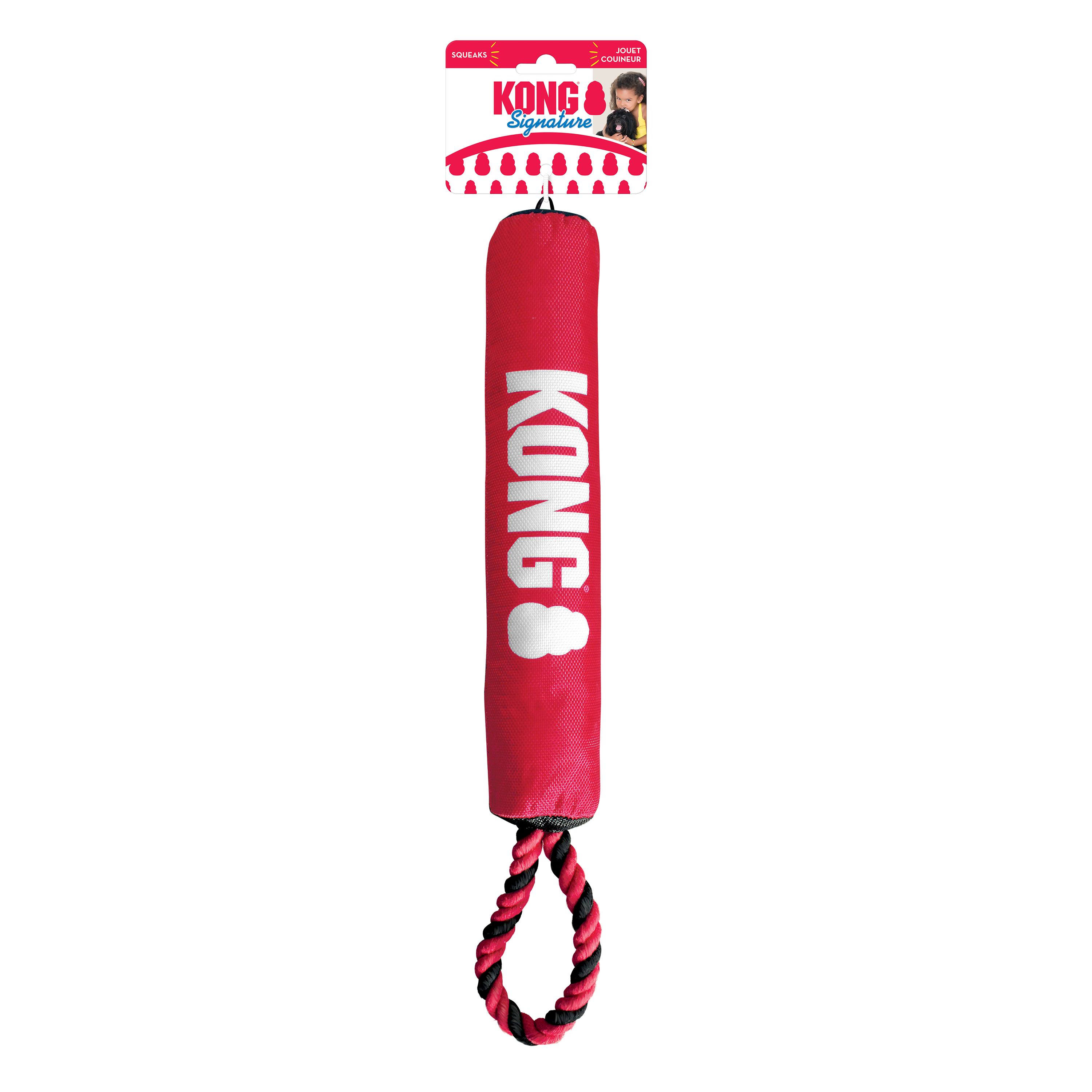 Durable KONG Signature Stick Dog Toy with Rope - Perfect for Fetch, Chewing & Training - Strong Chewers & Active Dogs