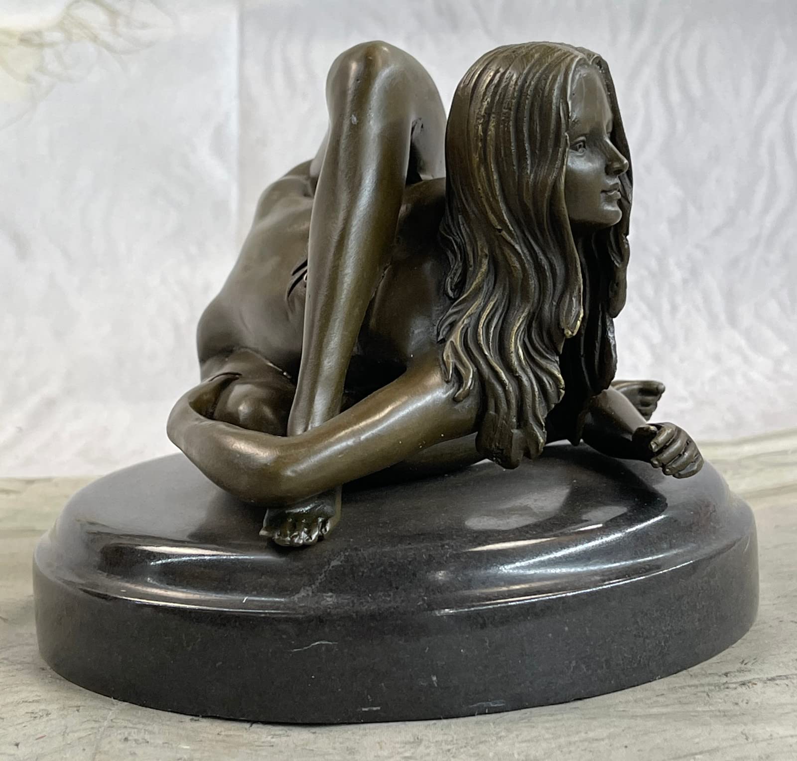 European Bronze Yoga Girl Sculpture - Modern Female Nude Art Statue for Home Decor, Gym & Meditation Space | Handcrafted Bronze Figure for Yoga Lovers & Art Collectors