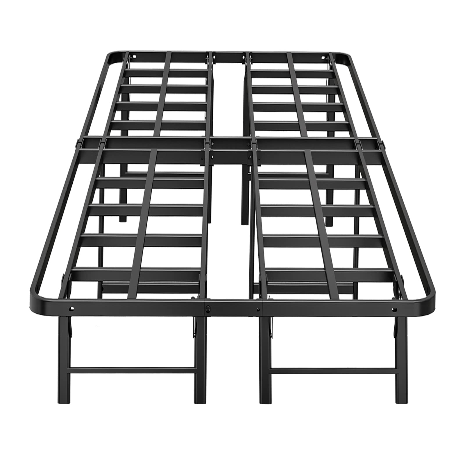 ZIYOO Twin Size Folding Bed Frame - 16 Inch Height with 2500lbs Steel Slats Support, No Box Spring Required | Easy Assembly, Quiet & Sturdy Design | Perfect for Guest Rooms, Dorms, and Small Spaces