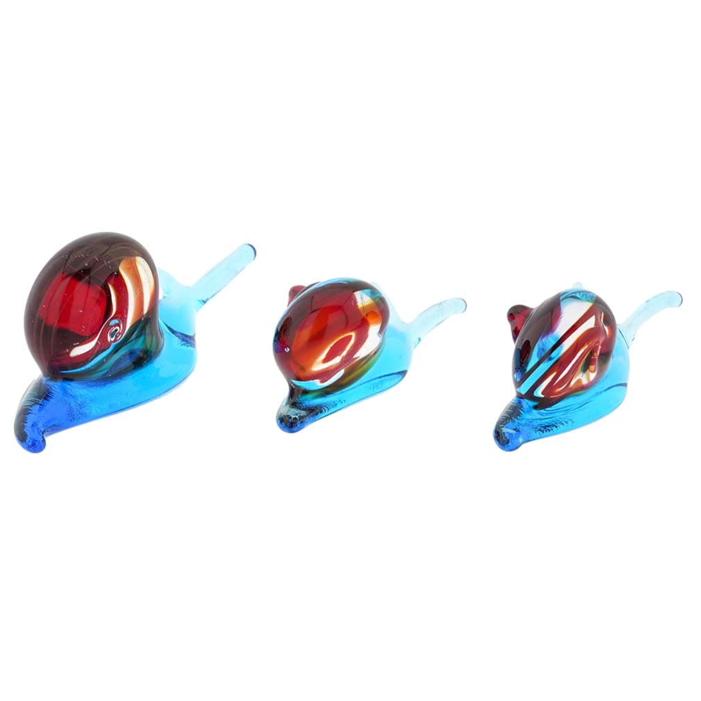 Authentic Murano Glass Snail Figurine from Venice - Handcrafted Italian Art Glass Collectible for Home Decor, Gift & Office Display