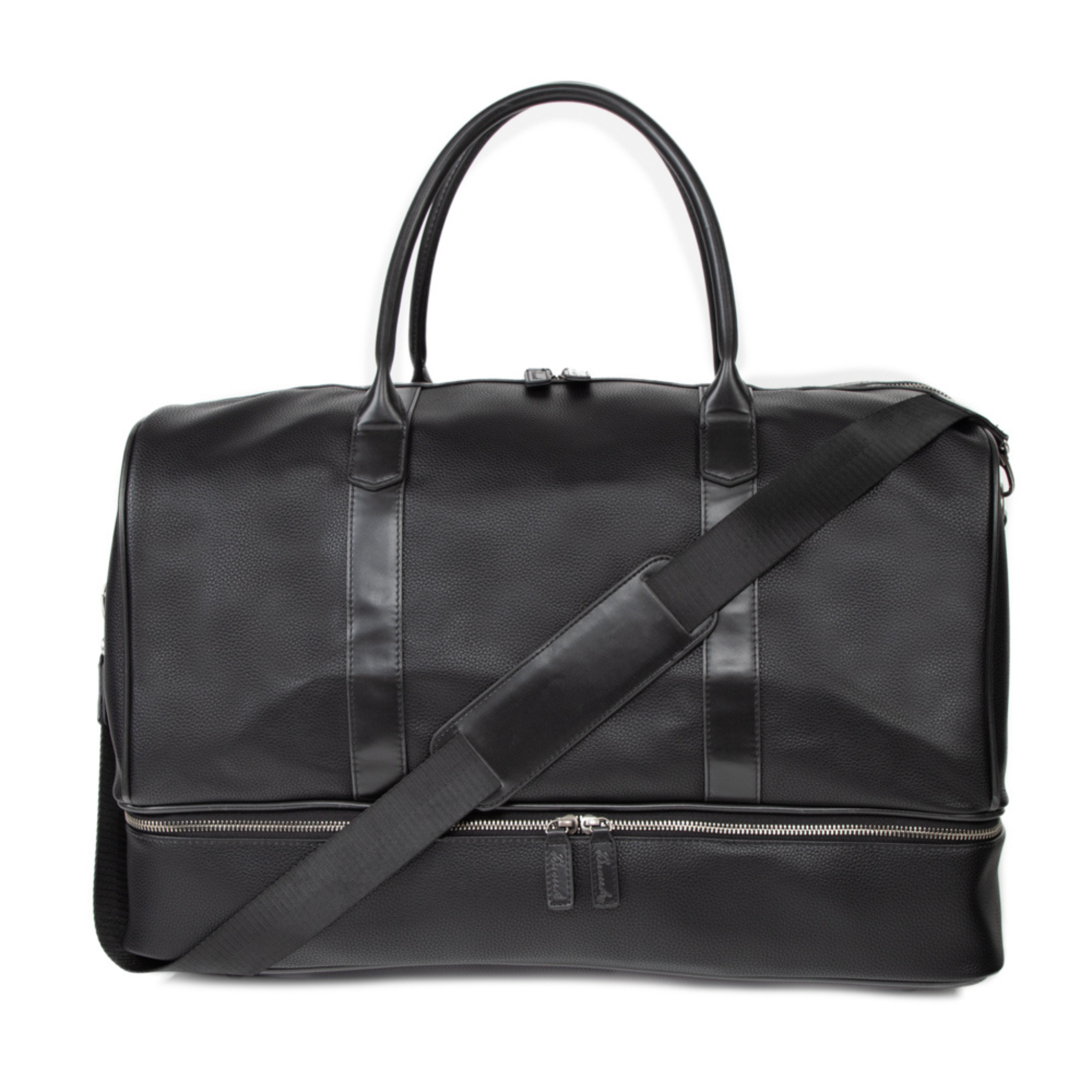 Premium Black Leather Davidson Weekender Bag - Stylish Durable Travel Duffel for Men & Women - Perfect for Weekend Getaways, Gym, Business Trips & Carry-On Luggage