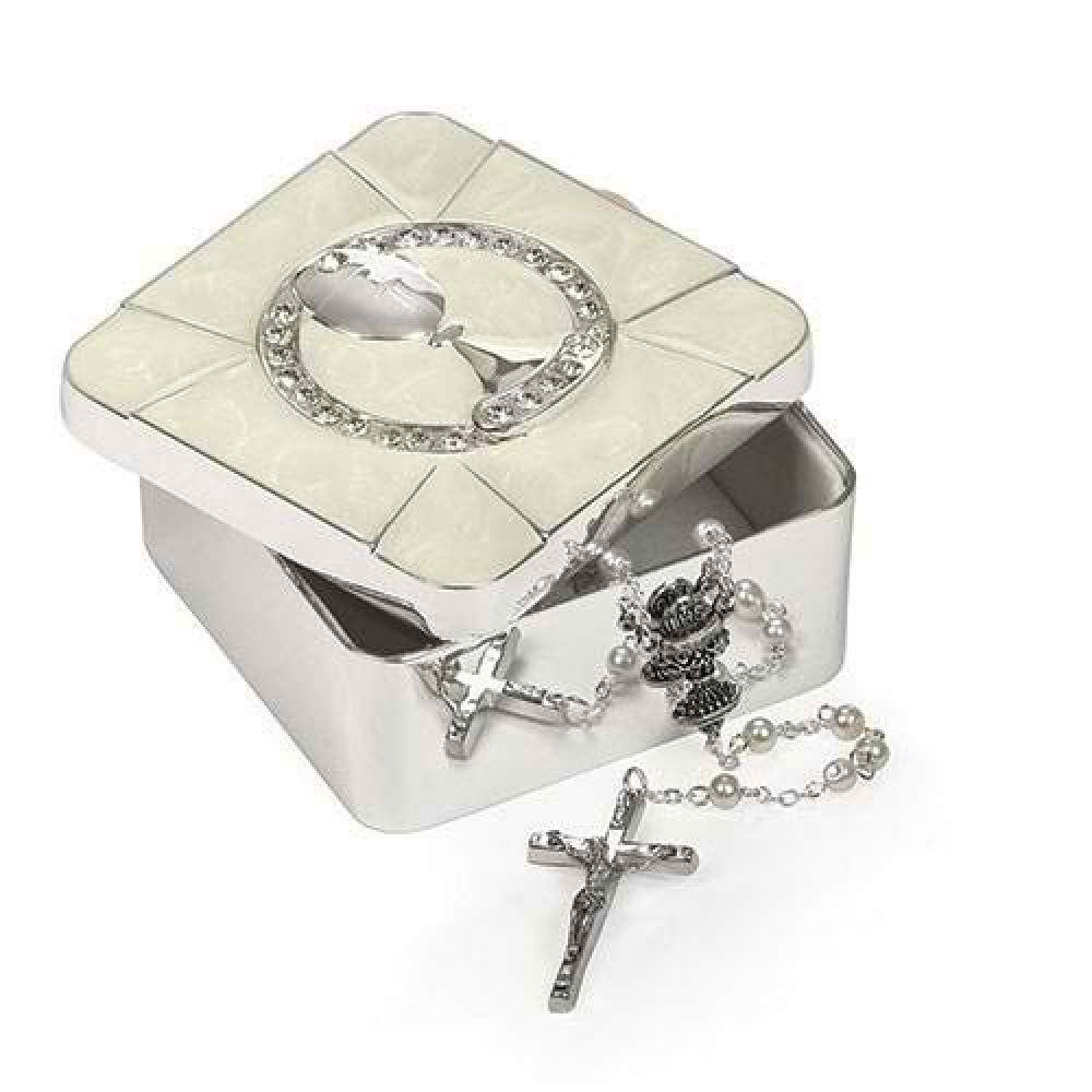 1.5 Inch Roman Catholic Communion Box - Elegant Wooden Wafer Holder for Church Services, First Communion, and Eucharistic Adoration