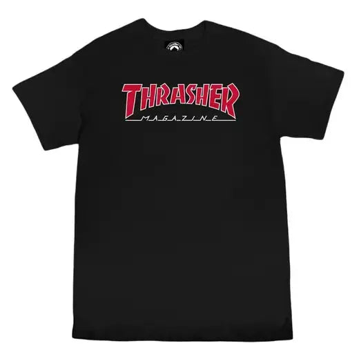 Thrasher Outline Graphic T-Shirt for Men & Women - Black Cotton Streetwear Tee - Perfect for Skateboarding, Concerts & Casual Outfits
