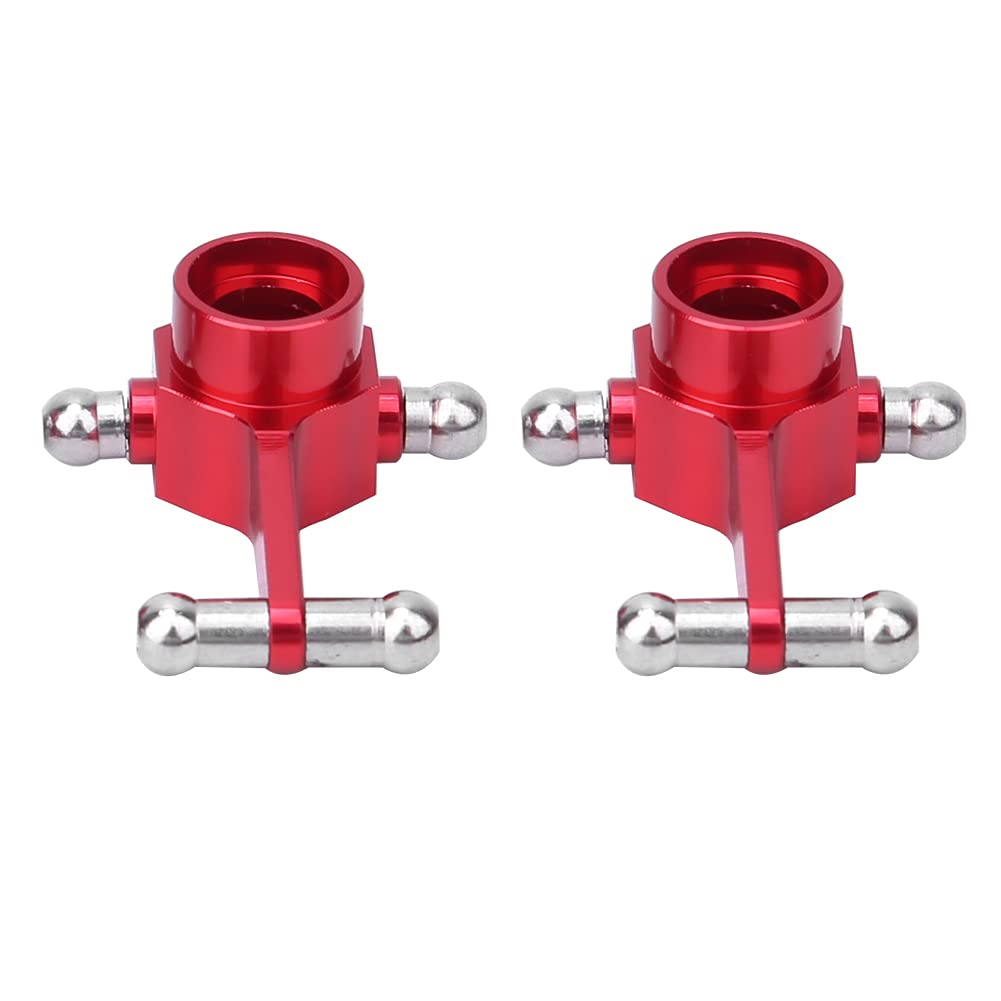 Upgraded Red Aluminum Alloy Front Steering Cups (2 Pcs) for WLtoys K969/K979/K989/K999 1/28 RC Cars - Durable Metal Replacement Parts - Perfect for Off-Road Racing & Drifting Performance