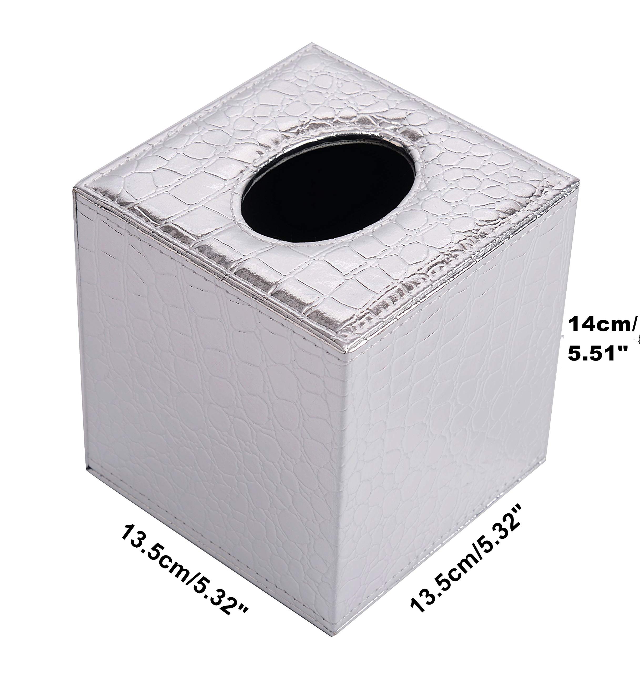 Premium Faux Leather Square Tissue Box Cover - Elegant Gold Rectangular Holder for Home & Office Decor | Perfect for Living Room, Bedroom, or Desk Organization