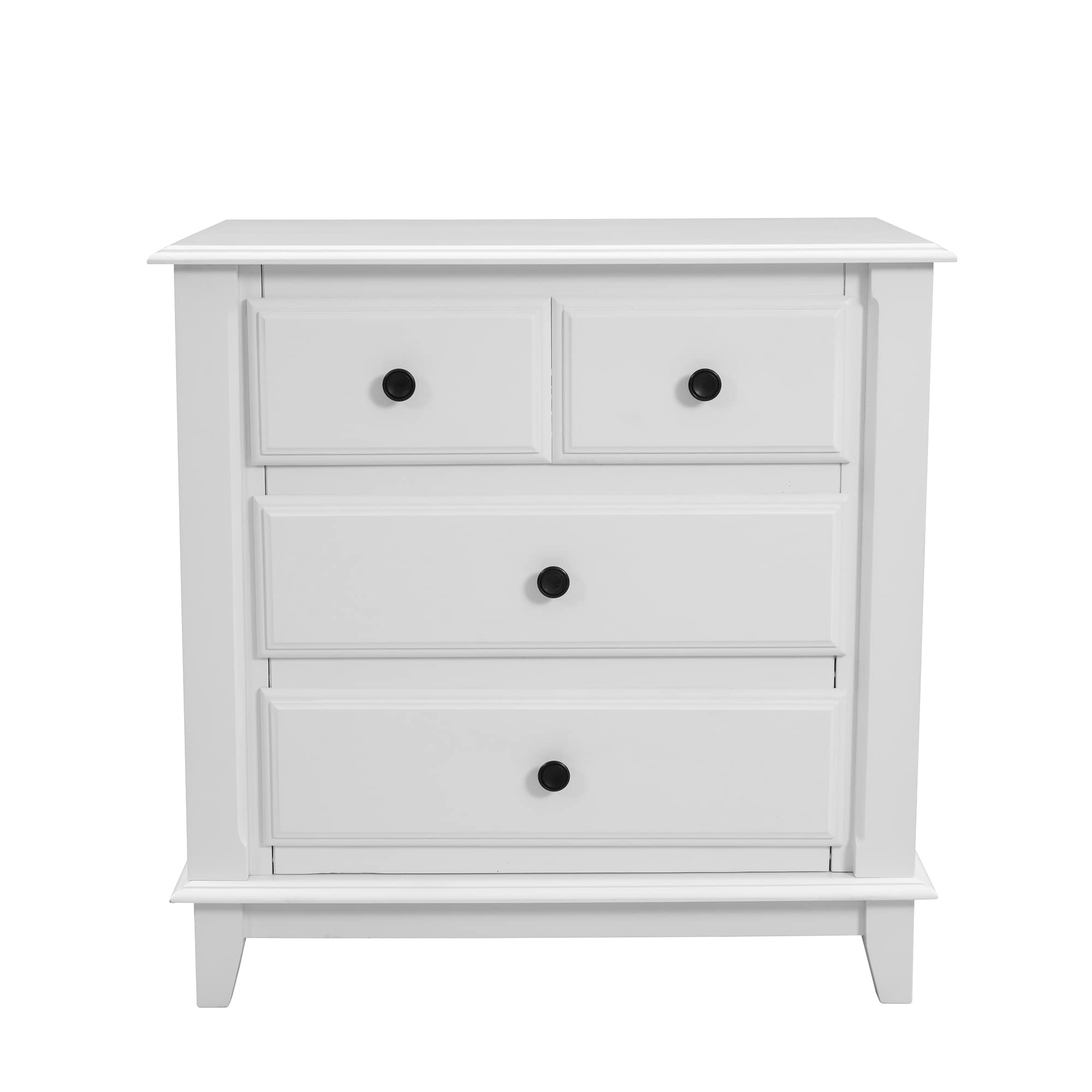 Mid Century Modern Nightstand - Wooden Bedside Table with Drawer & Shelf, White - Stylish End Table for Bedroom Storage & Living Room Decor