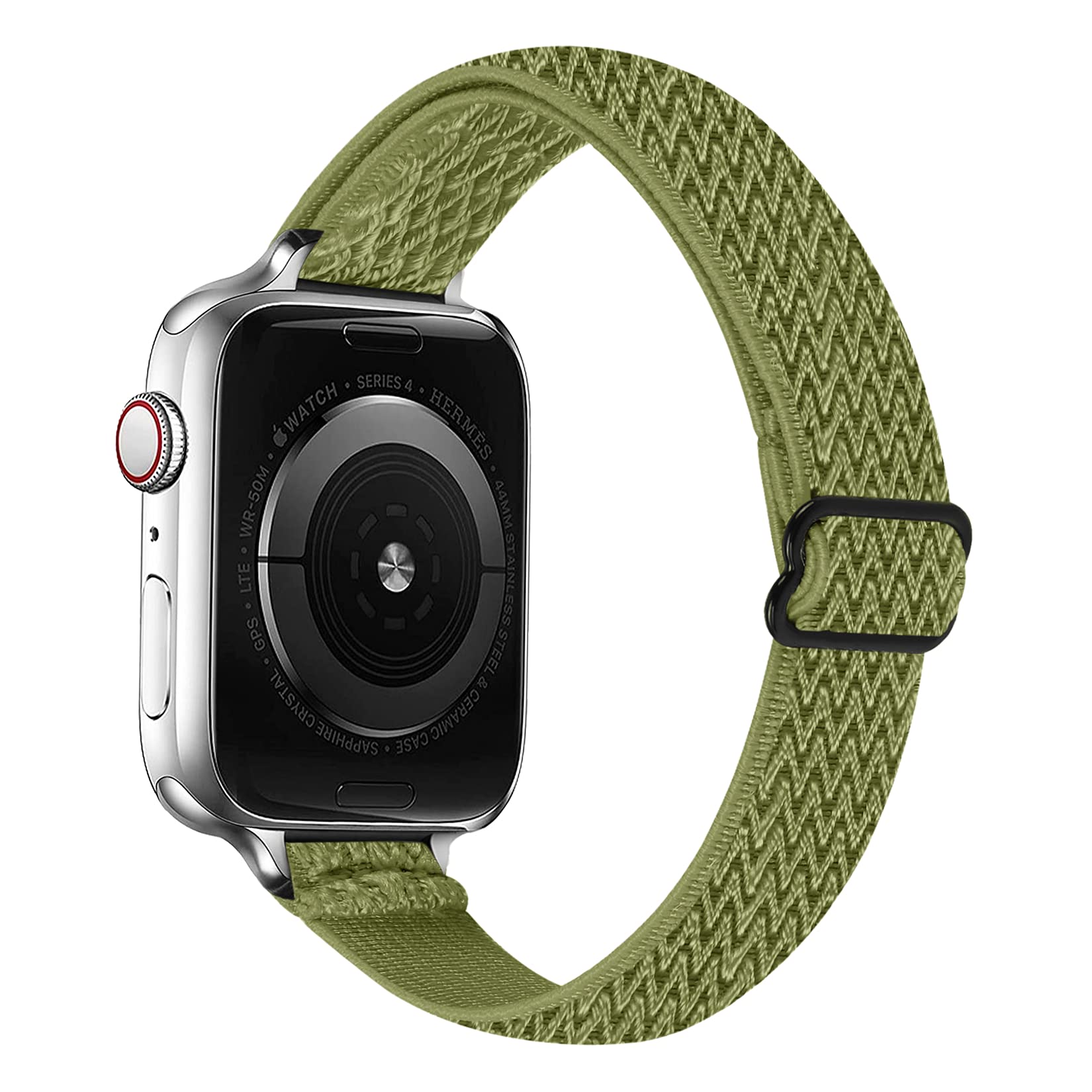 LANVO Adjustable Slim Elastic Bands for Apple Watch 44mm 42mm 40mm 38mm - Women's Stretch Nylon Strap Compatible with iWatch Series SE 7 6 5 4 3 2 1 - Perfect for Workouts, Running & Everyday Wear