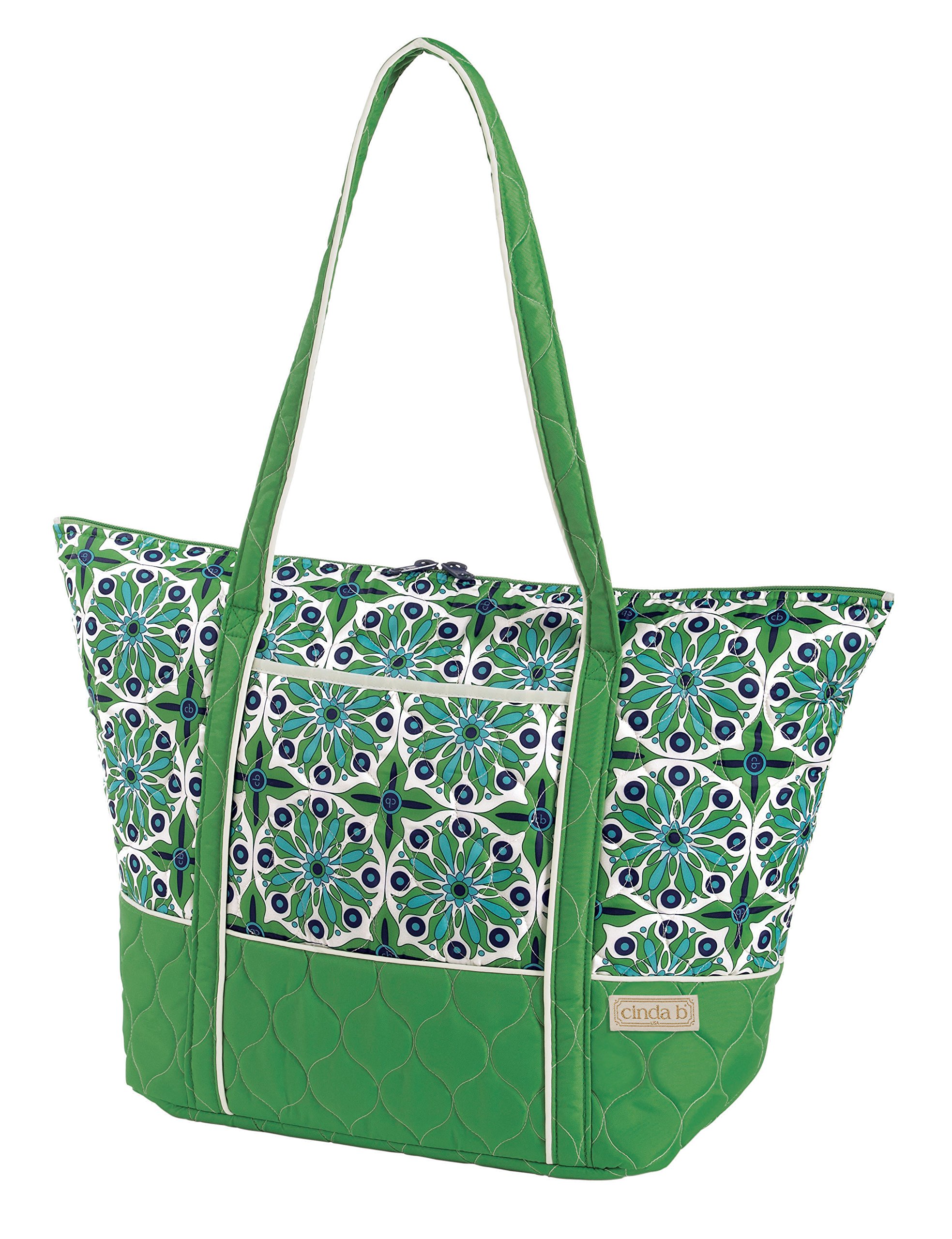 Cinda b. Super Tote II Handbag - Verde Bonita Color, Spacious One Size Women's Tote Bag for Work, Travel & Everyday Use