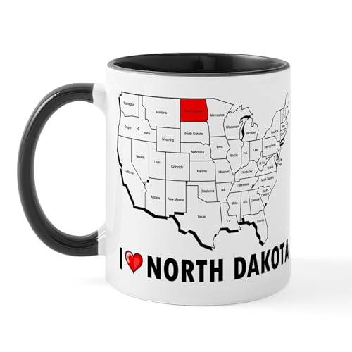 White/Black Inside - I Love North Dakota Mug