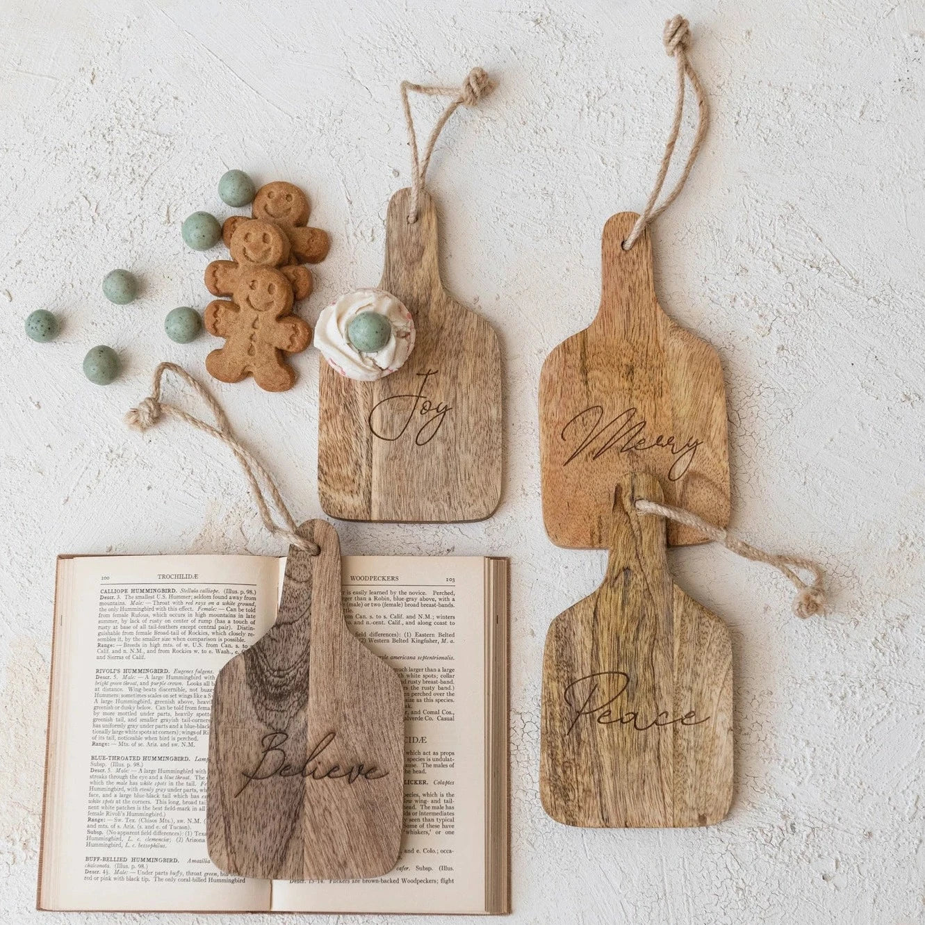 Handcrafted Etched Mango Wood Holiday Serving Board Set - Perfect for Cheese, Charcuterie & Entertaining - Christmas, Thanksgiving & Party Platter Gift Idea