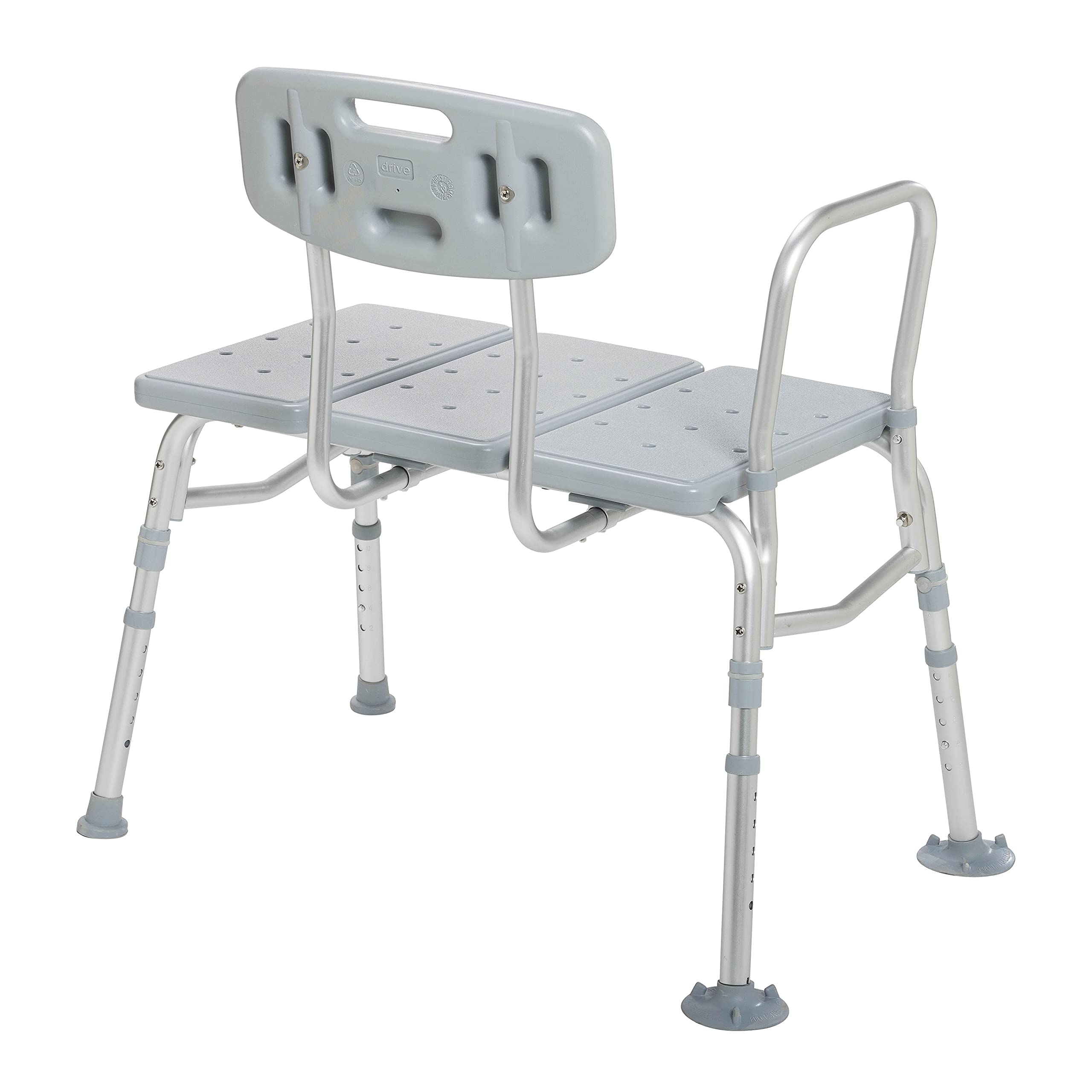 Drive Medical Plastic Transfer Bench - Shower and Bath Safety Seat with Adjustable Legs for Elderly & Disabled - Ideal for Home, Hospital, and Mobility Assistance