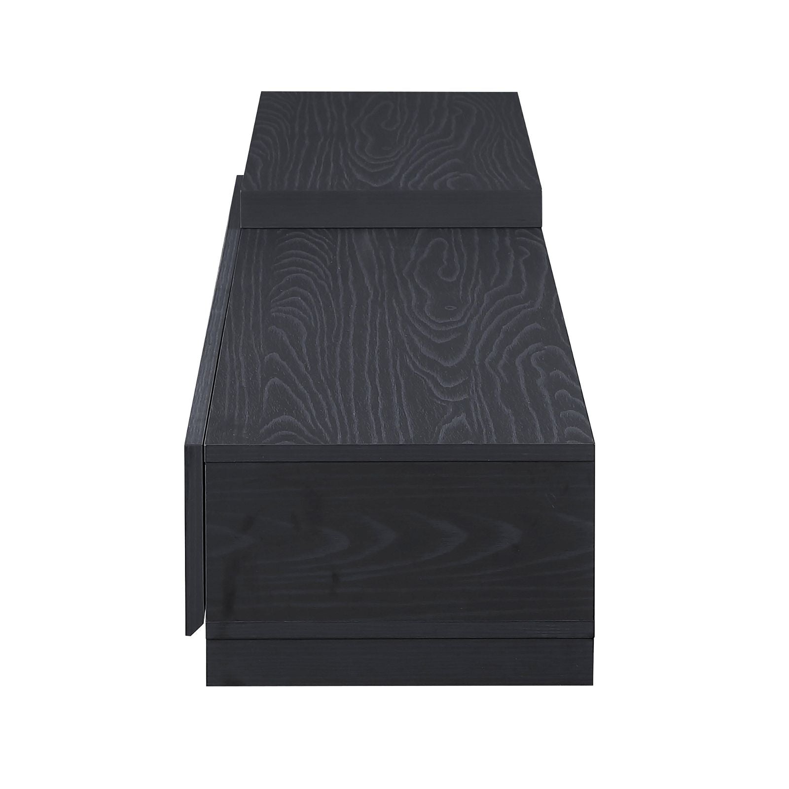 Criterion Durham Extendable TV Stand 260cm - Modern Lowline TV Unit in Black Oak for Living Room & Home Theater Setup