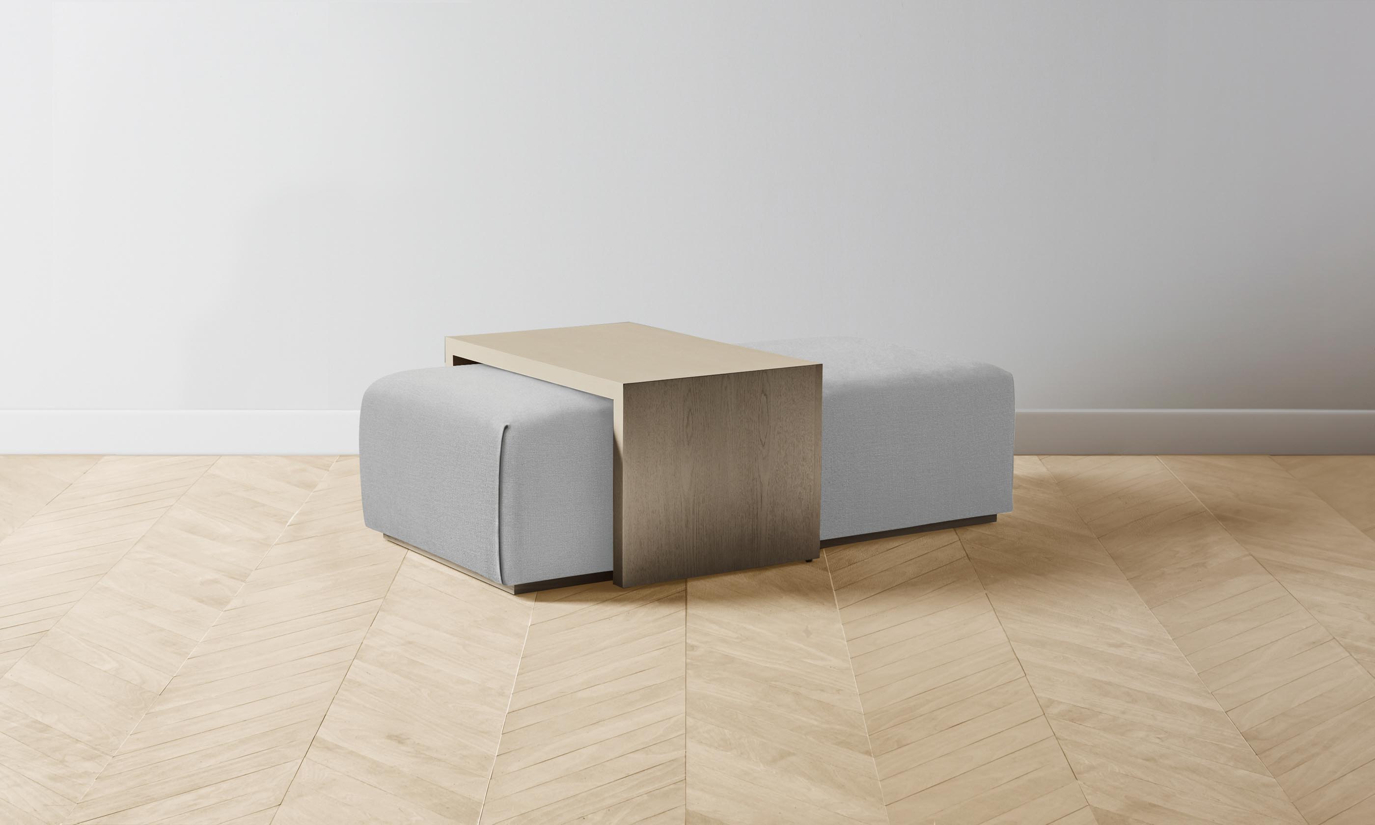 The Bowery Ottoman - Performance Linen Weave Cloud Sofa | Modern Living Room Furniture for Small Spaces | Perfect for Apartments, Studios & Cozy Home Decor