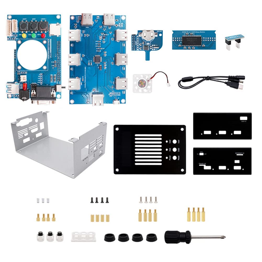 Nemeaii Mister FPGA 32MB Motherboard with USB Hub V2.1 & DIY Metal Case Kit - Compatible with Terasic DE10-Nano (Black) - Perfect for Retro Gaming, FPGA Development, and DIY Electronics Projects