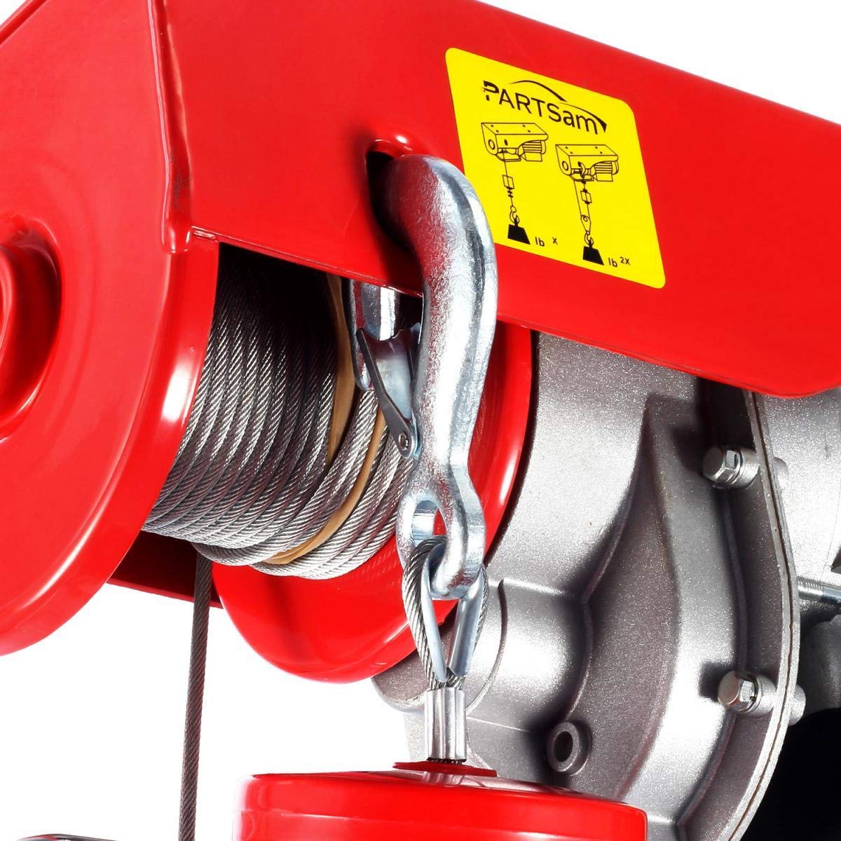 Partsam 880lbs Electric Hoist with Wireless Remote - 110V Overhead Crane, Garage Ceiling Pulley Winch with Towing Strap - 38ft Lifting Height for Warehouse, Construction & Heavy Lifting