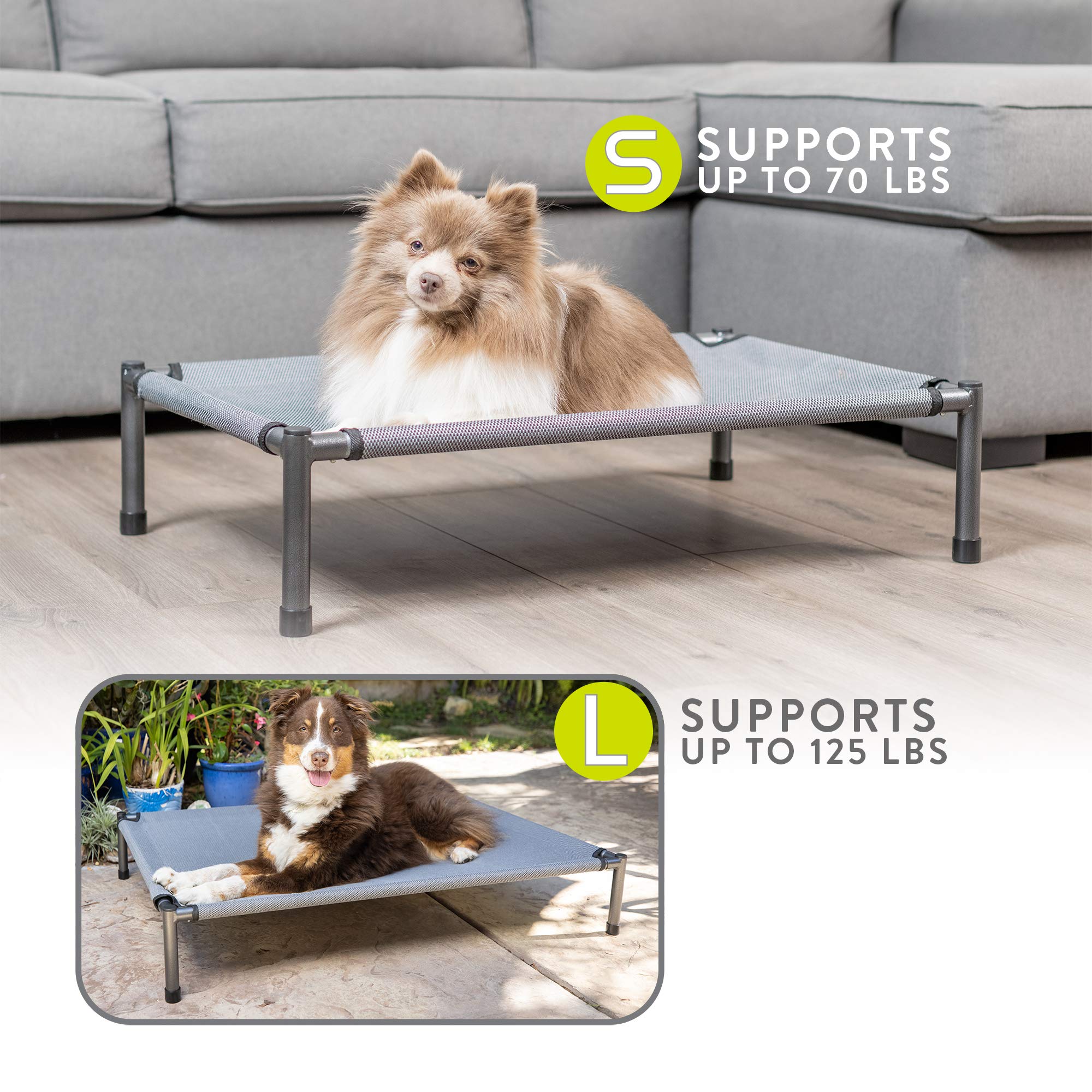 Hyper Pet Raised Rest Deluxe Elevated Dog Bed - Washable Cover, Supports 70 lbs (30