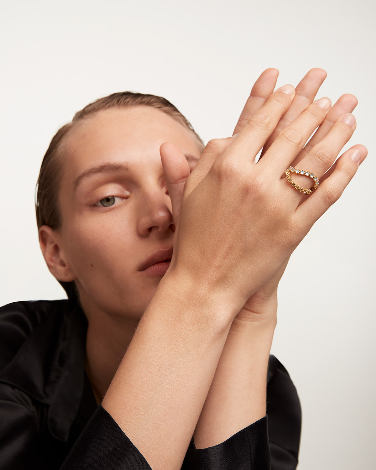 GRID Kara Gold Rings for Women - 14K Solid Gold Minimalist Stackable Rings Set - Perfect for Everyday Wear, Gifts & Special Occasions