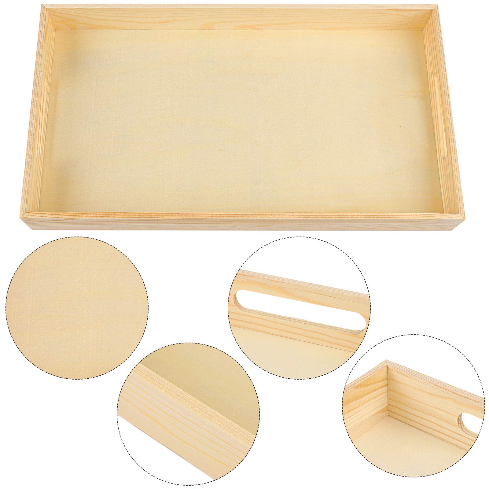 Aodaer 7-Piece Wooden Nesting Serving Trays Set - Rectangular Wooden Trays with Handles for Kitchen, Party, Dinner, Snacks | Perfect for Entertaining, Buffets, and Home Decor