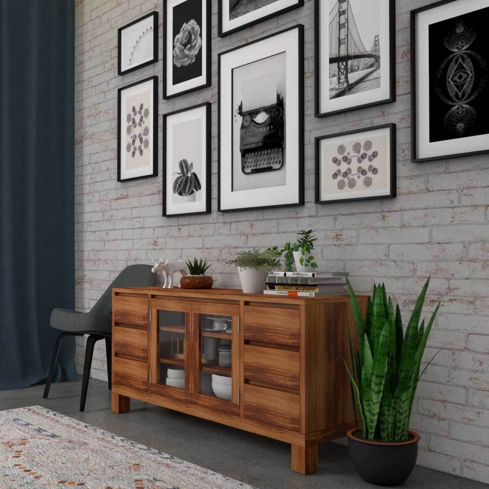 Levette Solid Teak Wood Buffet Hutch - Stylish Storage Cabinet for Dining Room, Kitchen, or Living Room - Perfect for Organizing Dishes, Glassware & Home Decor