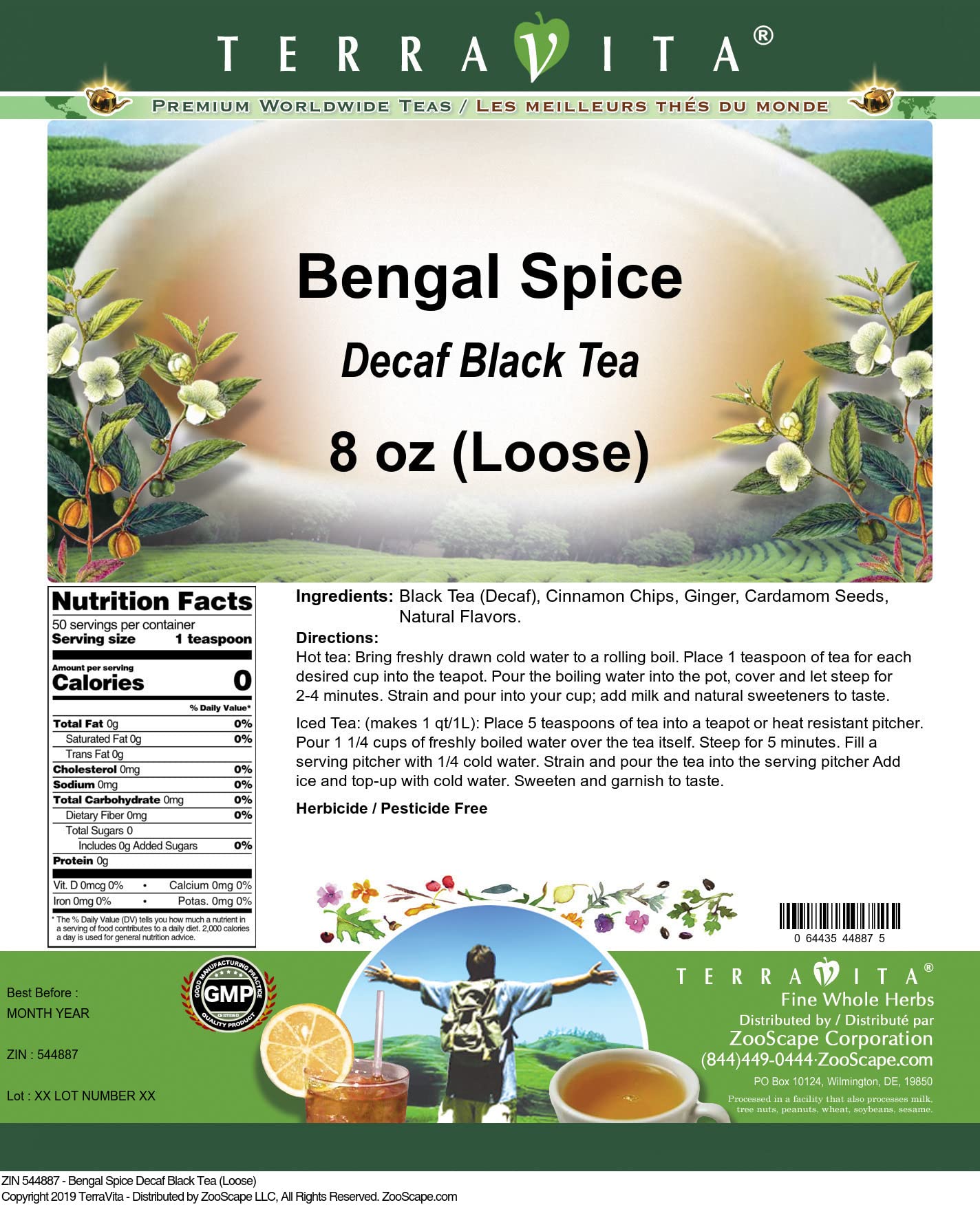 Organic Bengal Spice Decaf Black Loose Leaf Tea - 8 oz | Caffeine-Free Herbal Tea Blend | Perfect for Relaxation, Evening Tea & Gift Giving