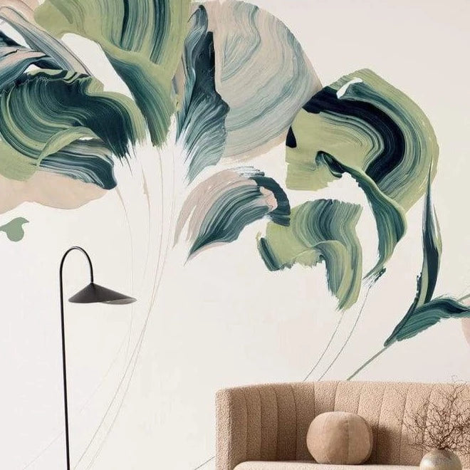 Day Break Verde Wallpaper - Modern Botanical Peel & Stick Wallpaper - Pre Order - Perfect for Bedroom, Living Room, and Home Office Decor