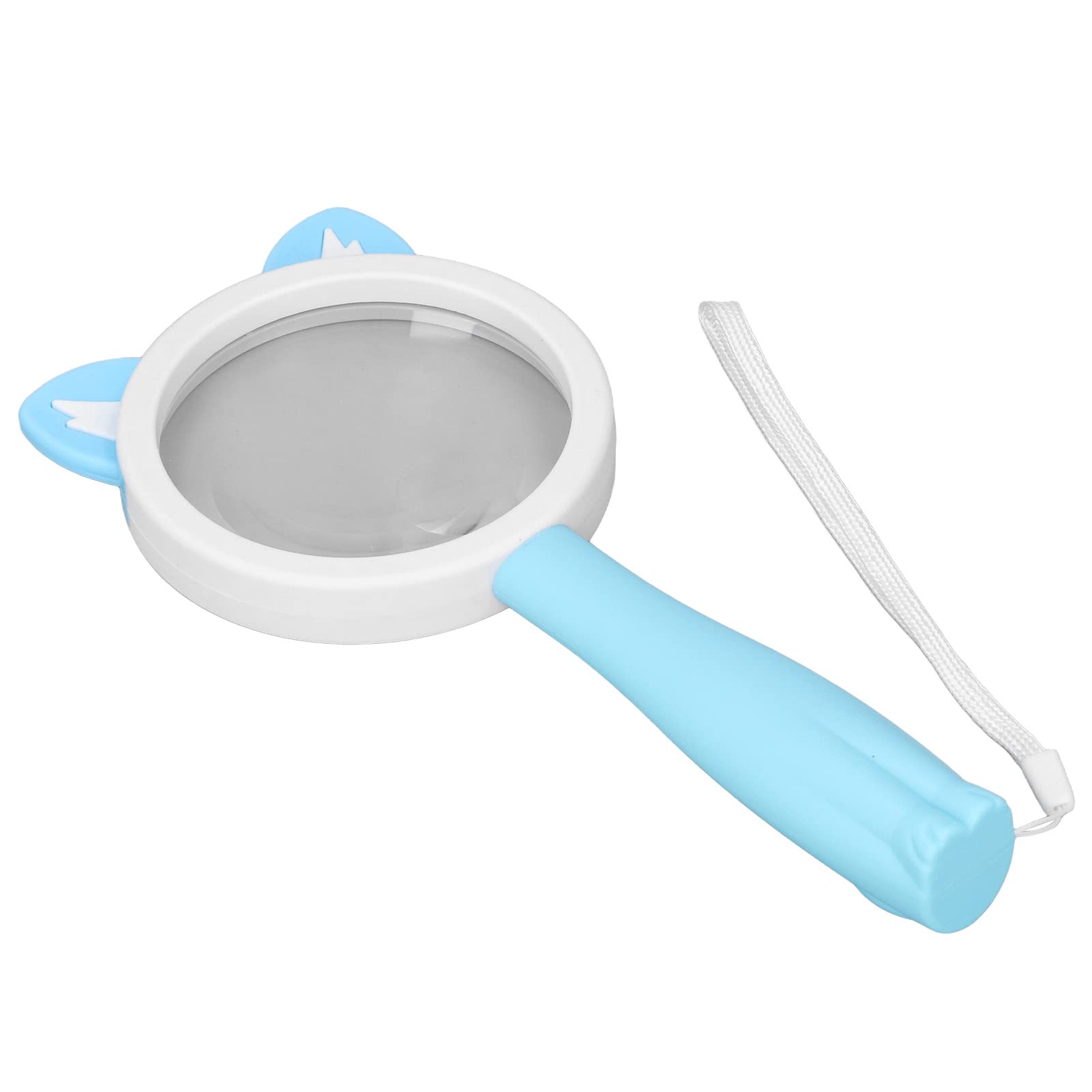 Pwshymi Reading Magnifying Glass with Double Lens - Anti-Slip Animal Design (Blue Cat) for Office, Outdoor Work, Reading, Crafts & Hobbies