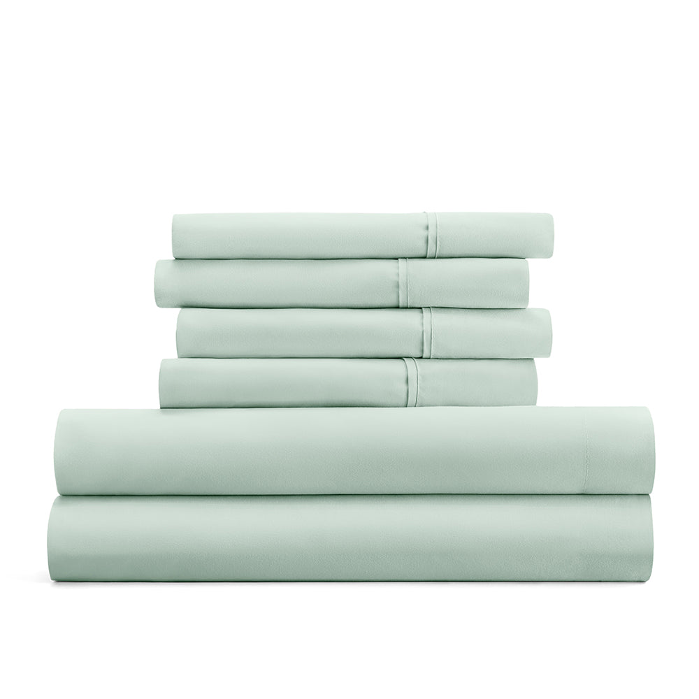 6-Piece Luxury Cotton Bed Sheet Set - Queen Size, Soft & Breathable for Ultimate Comfort - Perfect for Master Bedroom, Guest Room, and Dormitory Use