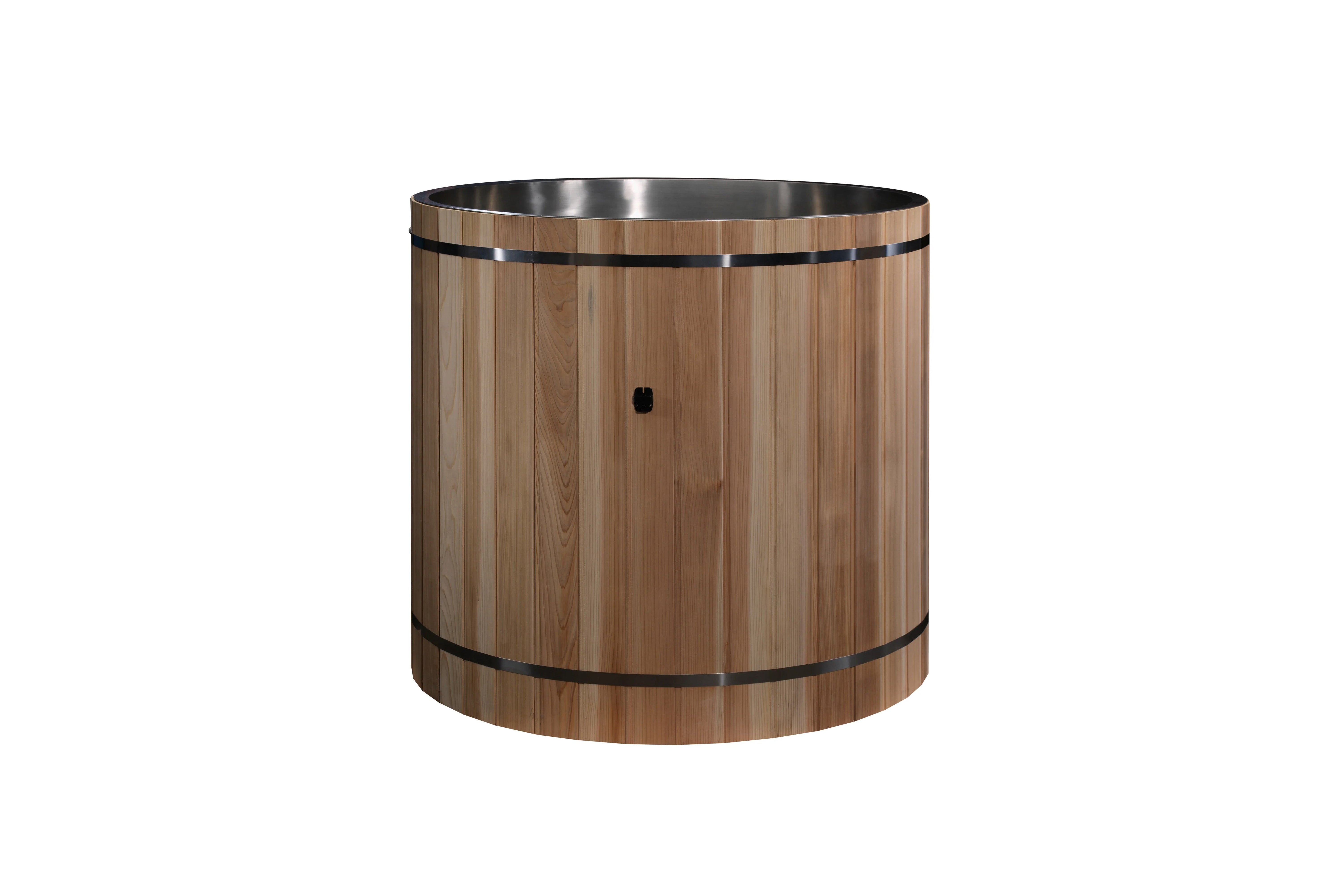 Premium Cold Therapy Pacific Cedar Barrel with Marine Grade 316 Stainless Steel Interior - Perfect for Post-Workout Recovery, Spa Relaxation & Hydrotherapy at Home