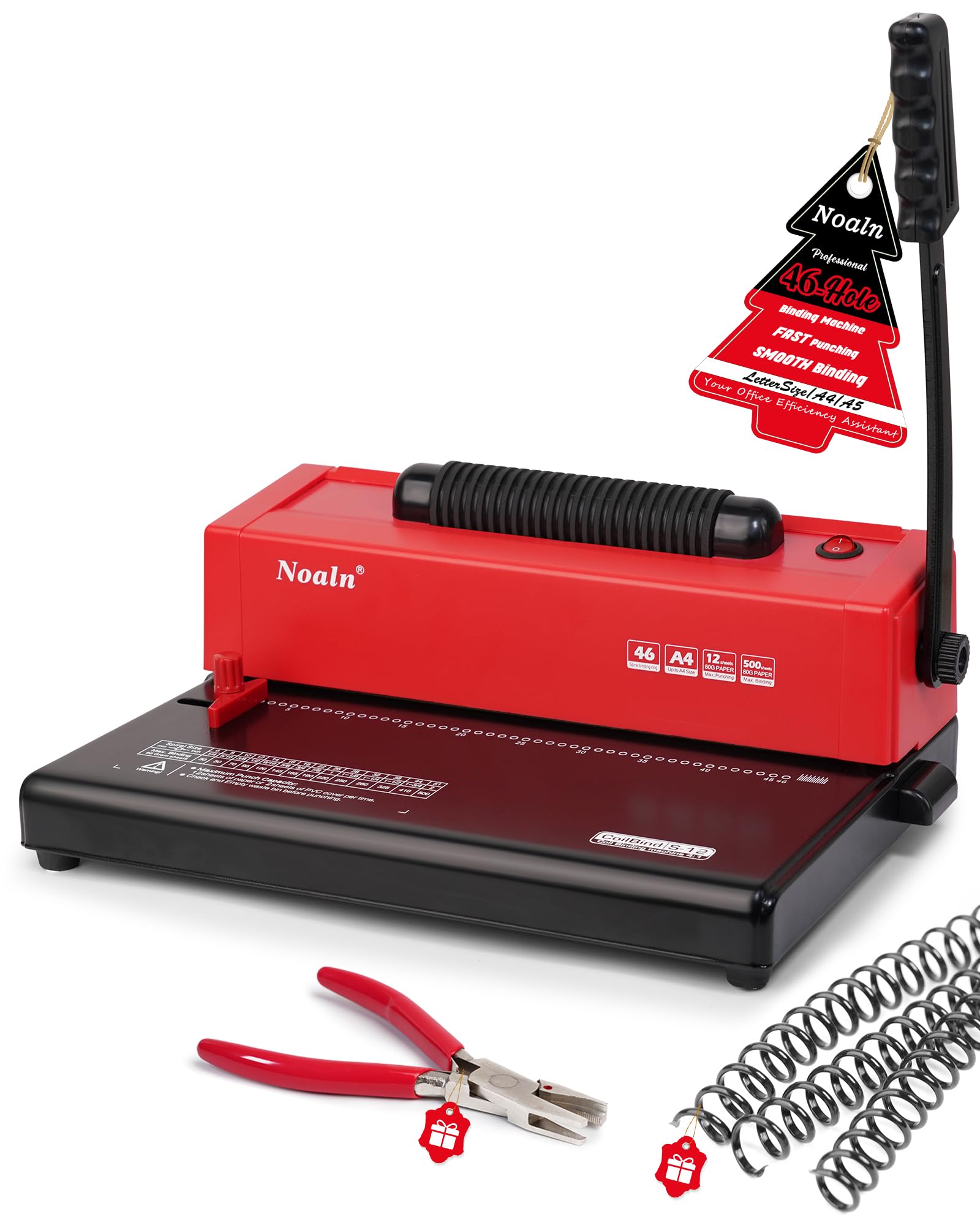 Pro Version 46-Hole Electric Spiral Coil Binding Machine | DIY Book Binder Kit with Coil Inserter | 4:1 Pitch | Includes 100pcs Comb Binding Spines & Crimper Plier | Perfect for School Projects, Office Documents & Home Crafting