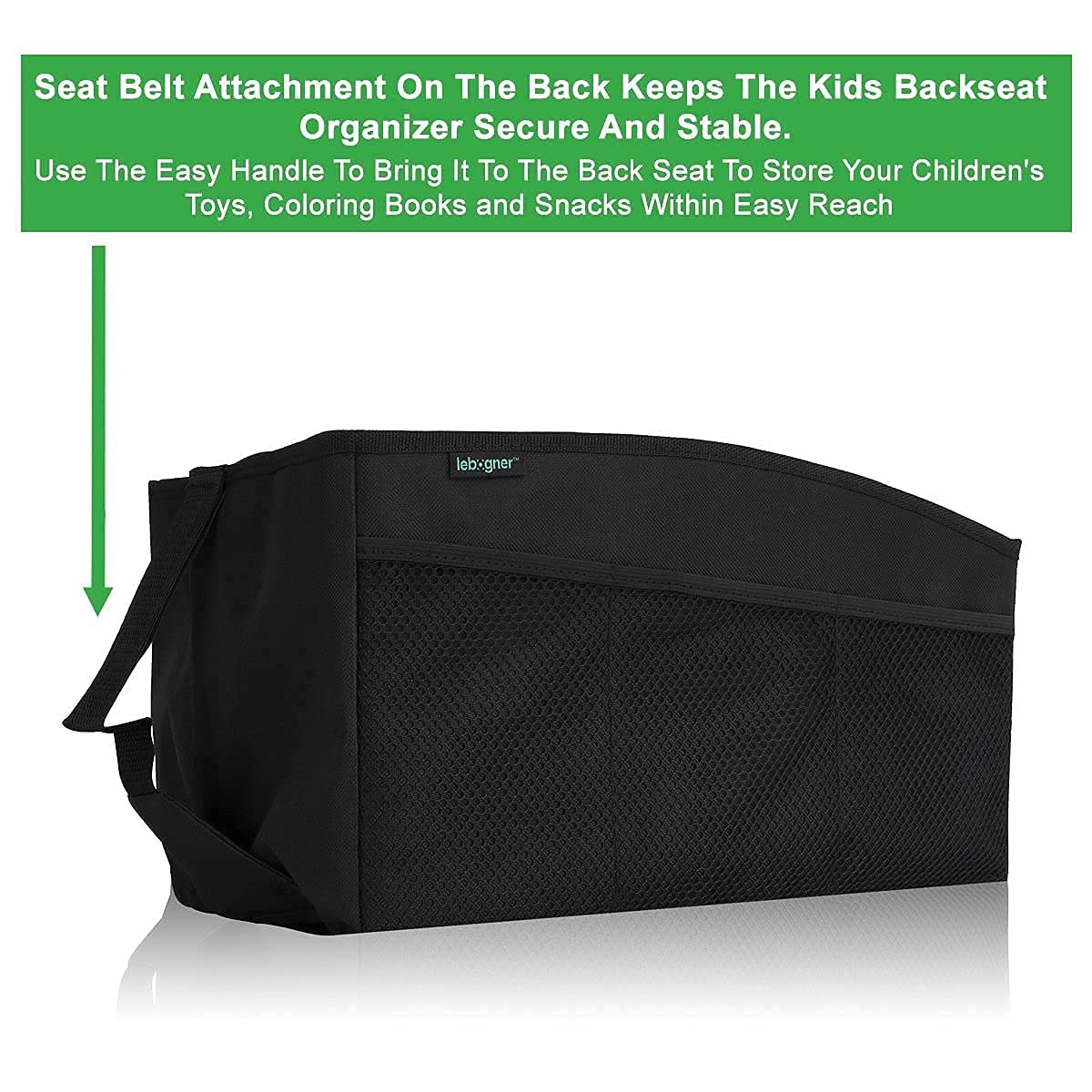 Lebogner Insulated Car Seat Back Organizer with iPad/Tablet Holder & Console Organizer - Perfect for Road Trips, Family Travel & Commuting