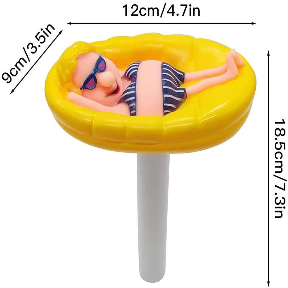 Floating Pool Thermometer - Cartoon Poop Design, Easy Read Water Temperature Gauge for Swimming Pools, Fish Ponds, Spas & Bathtubs (Yellow, One Size) - Perfect for Home, Backyard & Vacation Use