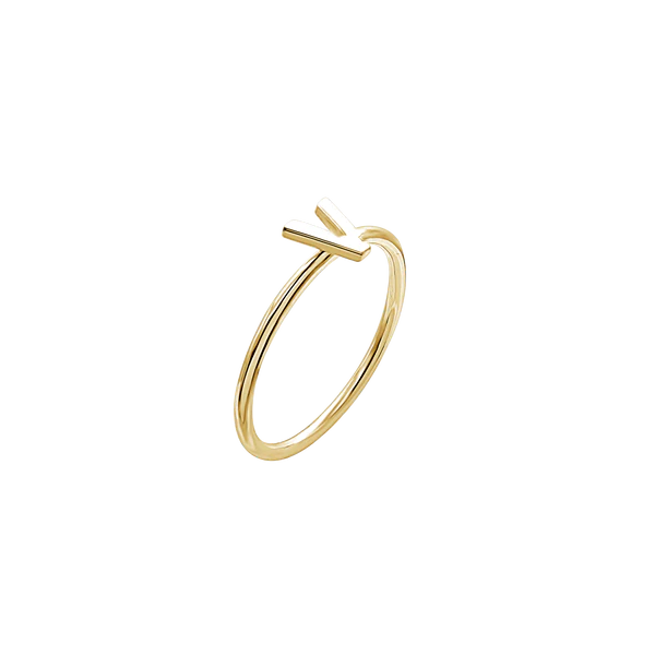 Amare Wear Initial Stackable Rings for Women - 24K Gold Plated Personalized Name Rings - Perfect for Gifts, Anniversaries, and Everyday Layered Jewelry Style