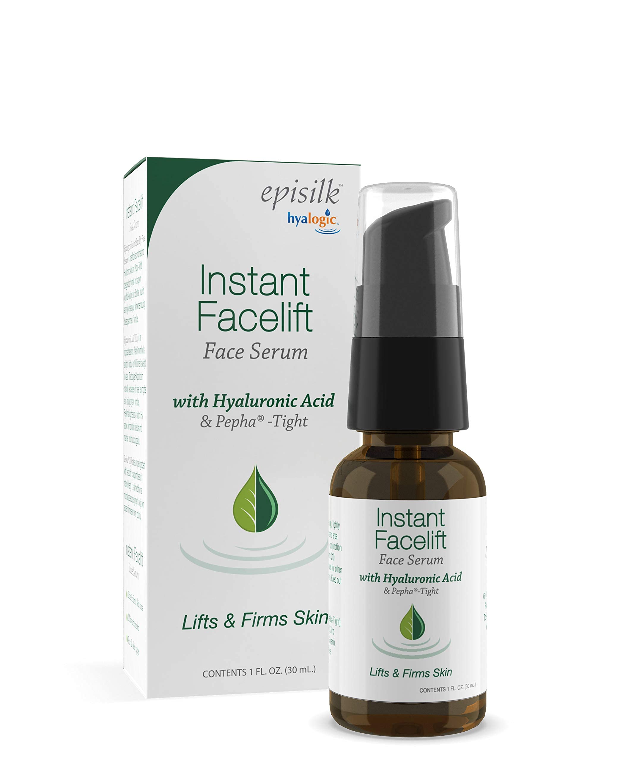 Best Instant Facelift Serum with Hyaluronic Acid & Pepha-Tight - Anti-Aging Face Serum to Lift, Firm & Tighten Skin - Reduces Fine Lines & Wrinkles - 1 fl oz by Hyalogic Epsilk - Perfect for Daily Skincare Routine & Nighttime Anti-Aging Treatment
