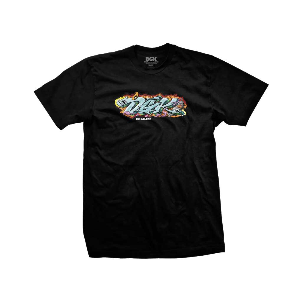 DGK Bomb Graphic T-Shirt for Men - Black Cotton Streetwear Tee - Perfect for Skateboarding, Hip Hop Fashion & Urban Street Style
