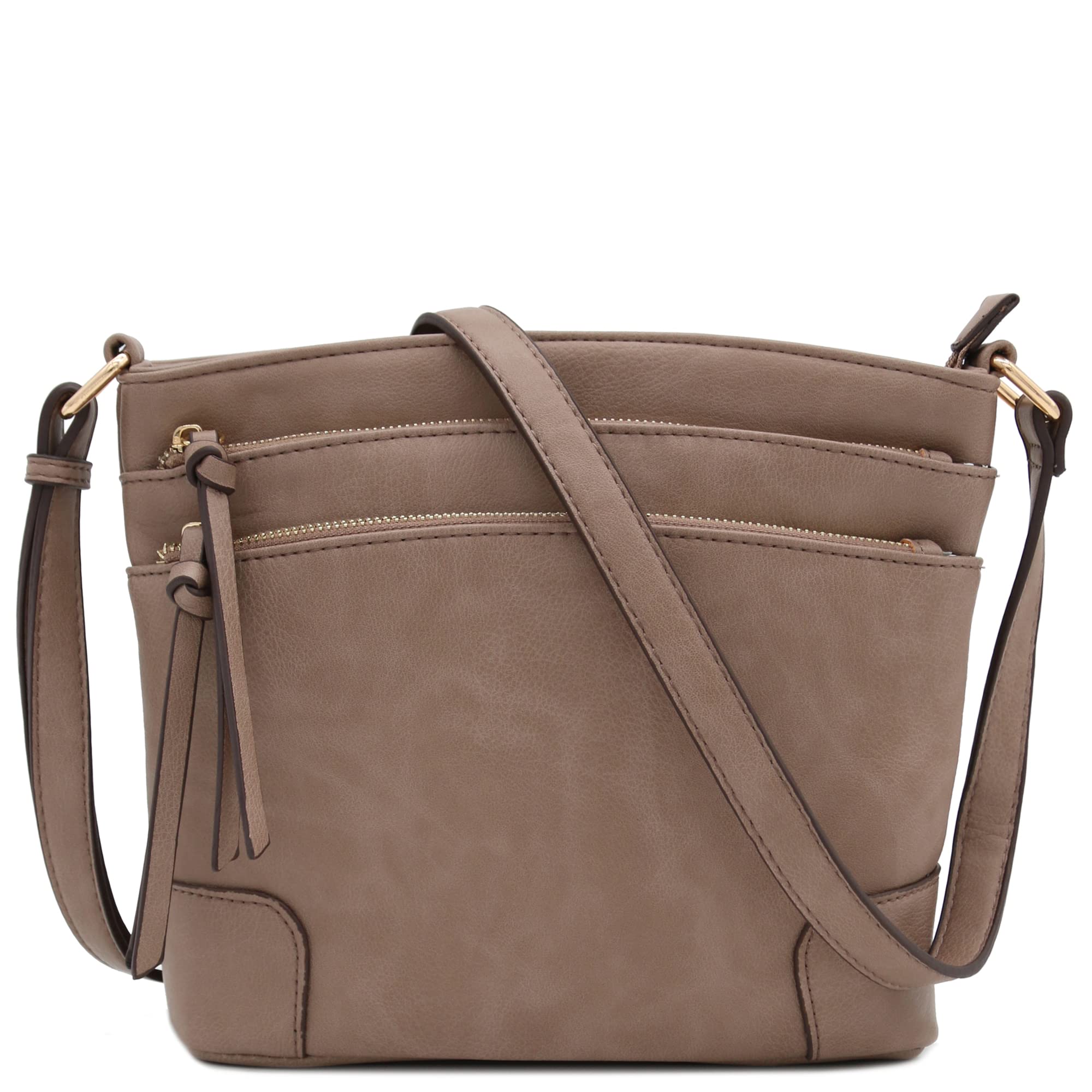 Stylish Triple Zipper Pocket Crossbody Bag for Women - Medium Size Fashion Shoulder Purse - Perfect for Travel, Shopping & Everyday Use