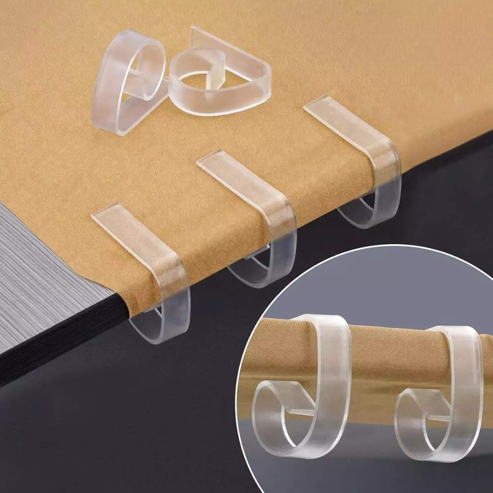 Clear Plastic Tablecloth Clips - 24 Pack Heavy Duty Table Cover Clamps for Picnic, Kitchen, Restaurant & Outdoor Dining - Secure Tablecloth Holders for Windy Days and Party Decorations
