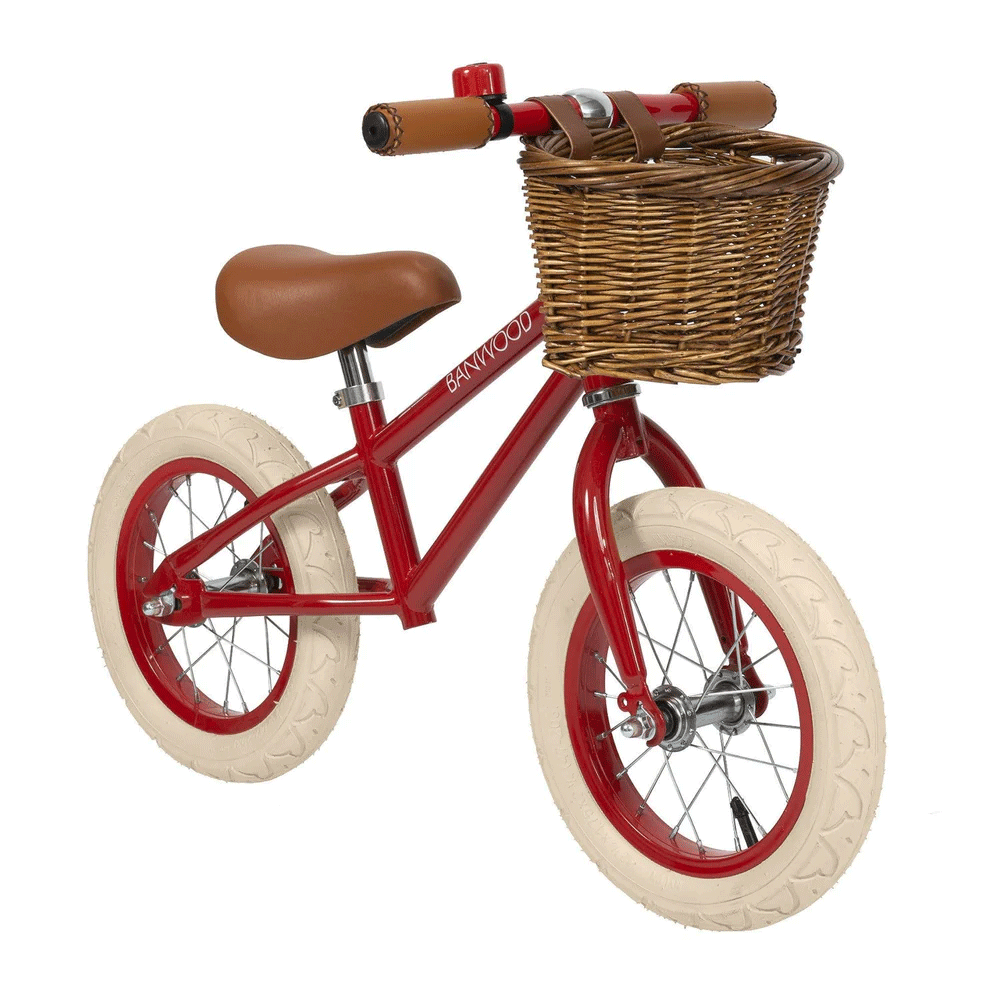 BANWOOD Red First Go Balance Bike for Kids - Toddler Training Bike with No Pedals - Perfect for Learning to Ride, Outdoor Play & Backyard Fun