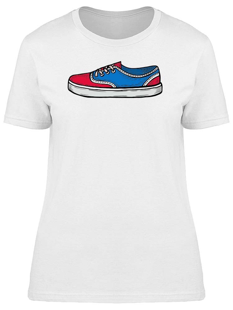 Red and Blue Sneakers Graphic T-Shirt for Men - Casual Streetwear Style for Everyday Wear, Gym, and Sports