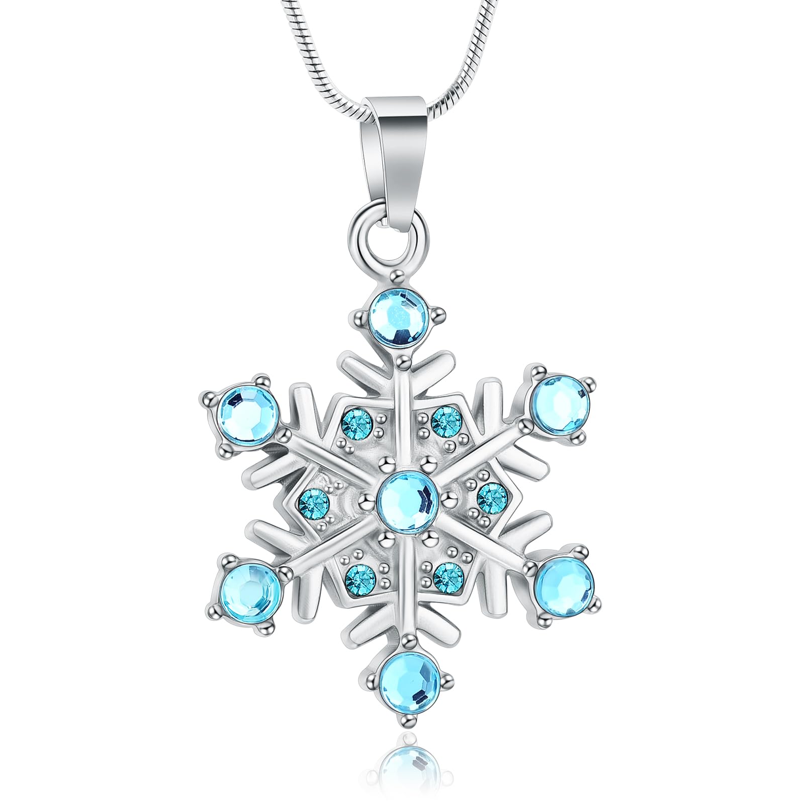 Memorial Jewelry Necklace for Ashes - Snowflake Pendant Cremation Urn Keepsake | Thoughtful Sympathy Gift for Loss of Loved One | Perfect for Funeral, Remembrance & Special Occasions