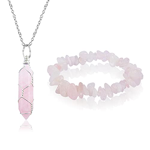 B3：Rose Quartz Bracelet Necklace