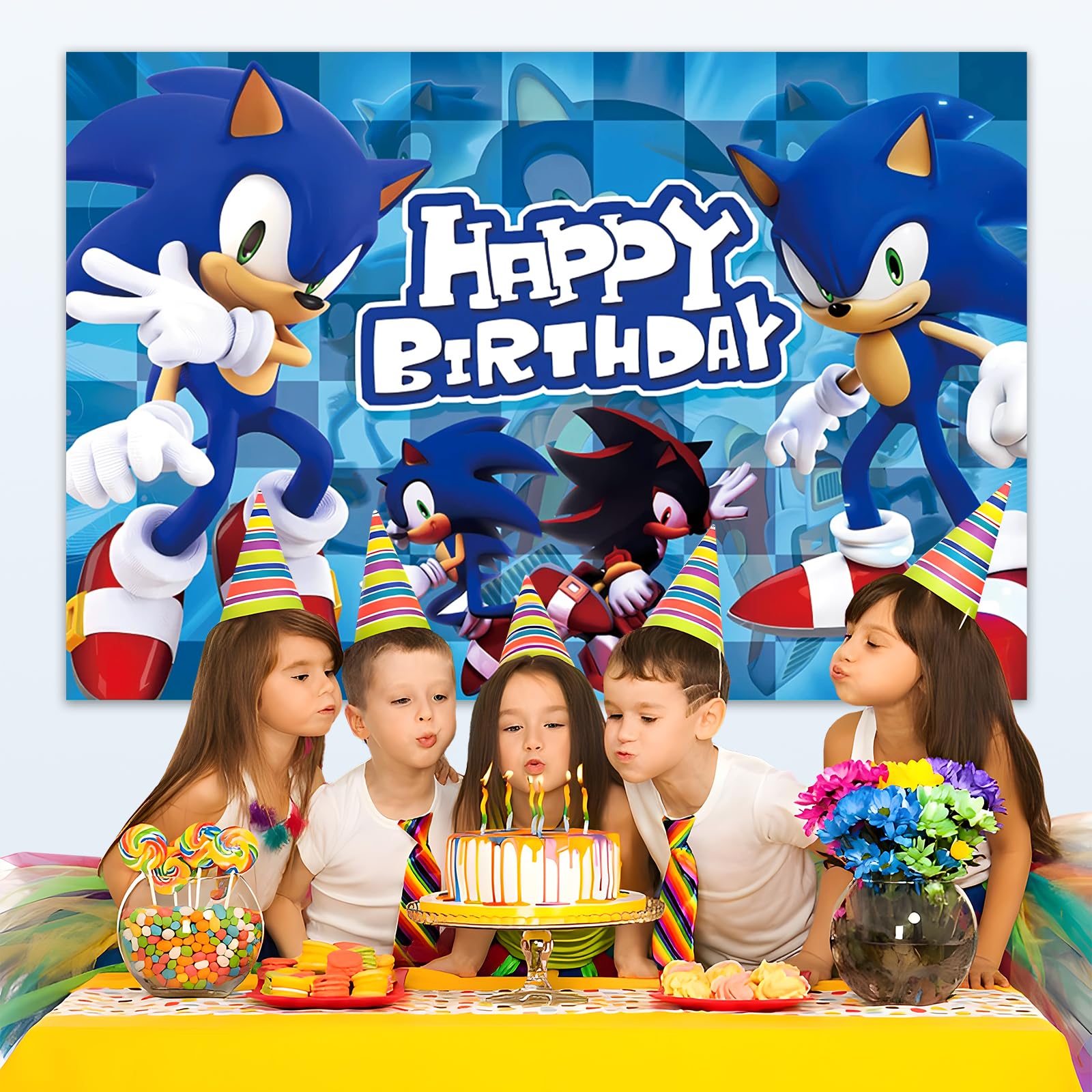 Happy Birthday Backdrop 5x3FT - Photography Background for Birthday Party Decorations, Kids Party Supplies, Boy's Birthday Banner - Perfect for Indoor/Outdoor Celebrations, Photo Booths & Themed Events