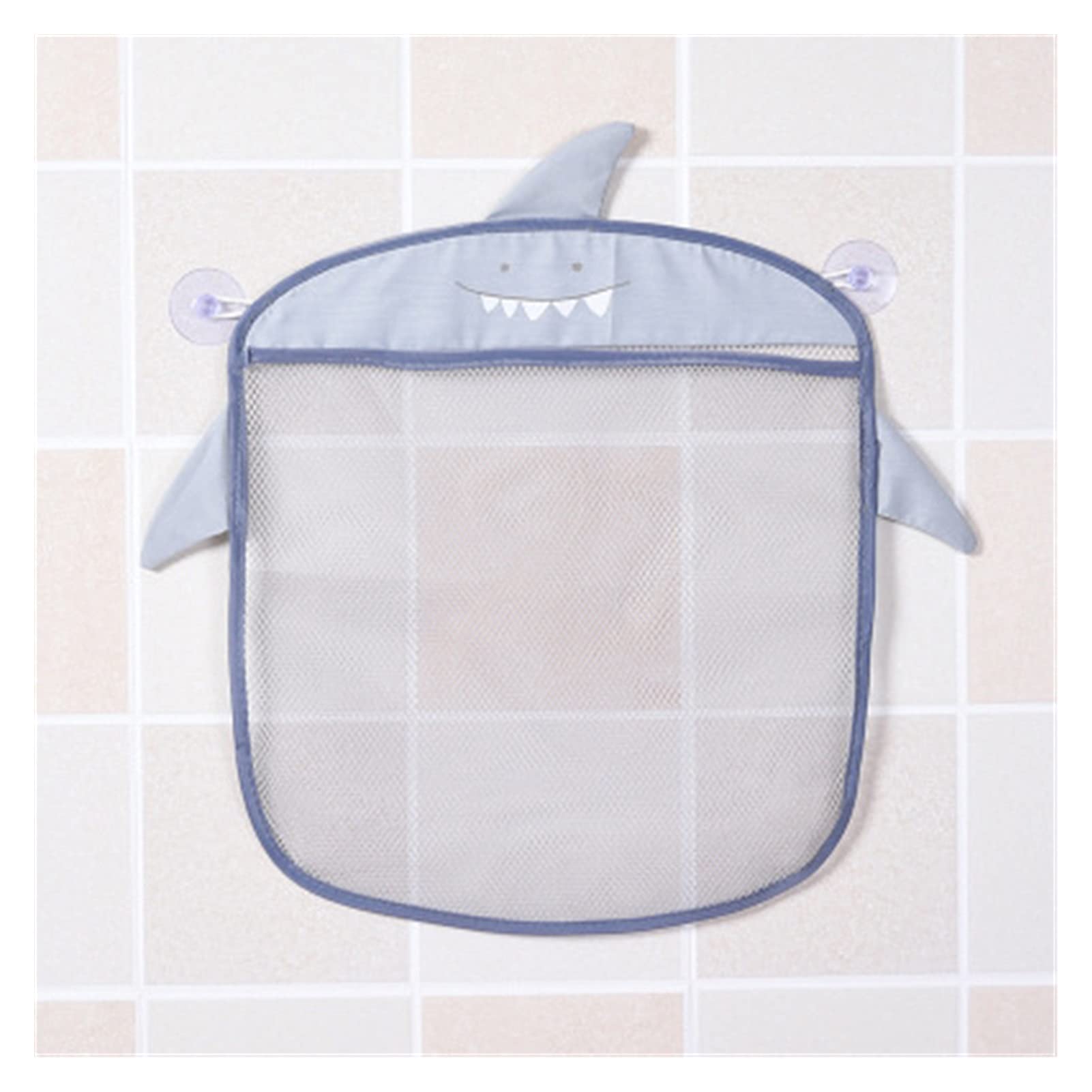 YXXJJ Mesh Storage Basket for Baby Bath Toys - Waterproof Cloth Organizer with Cartoon Animal Shape, Perfect for Bathroom, Beach & Sand Toys - Space Saving Kids Toy Organizer (Color: Gray)